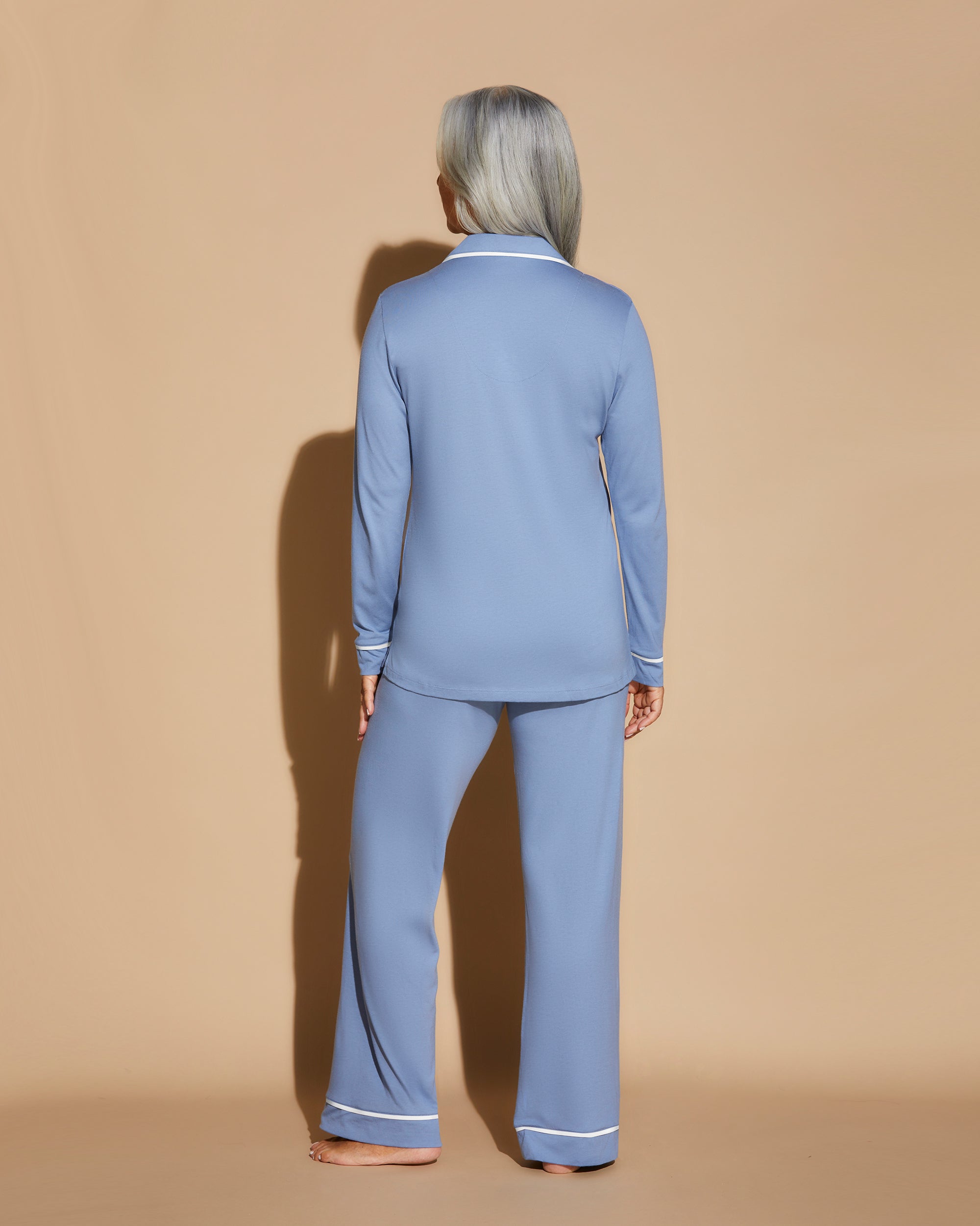 Blau Set - Bella Langärmligem Oberteil Und Hose
