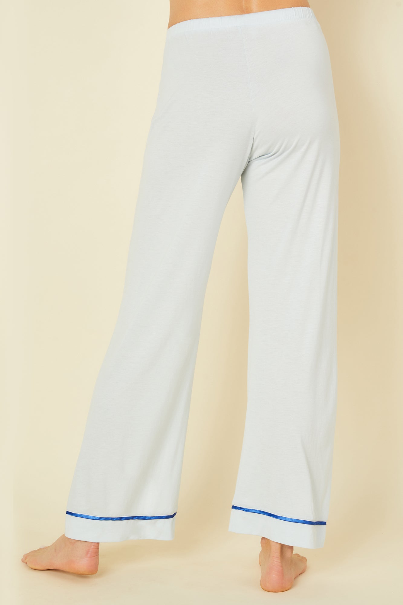 Azul Conjuntos - Bella Camisa De Manga Larga Holgada Y Pantalones