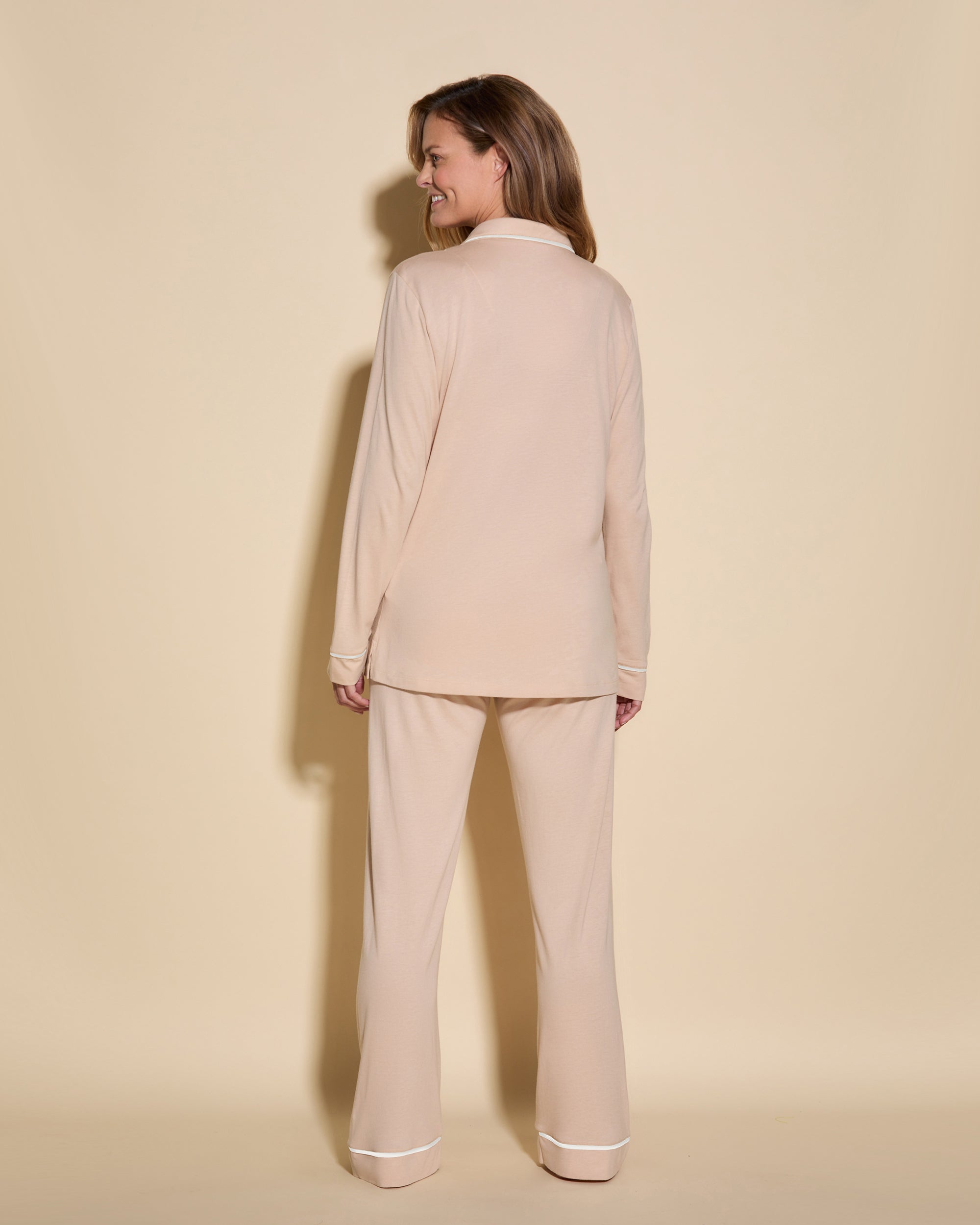 Beige Set - Bella Langärmligem Oberteil Und Hose