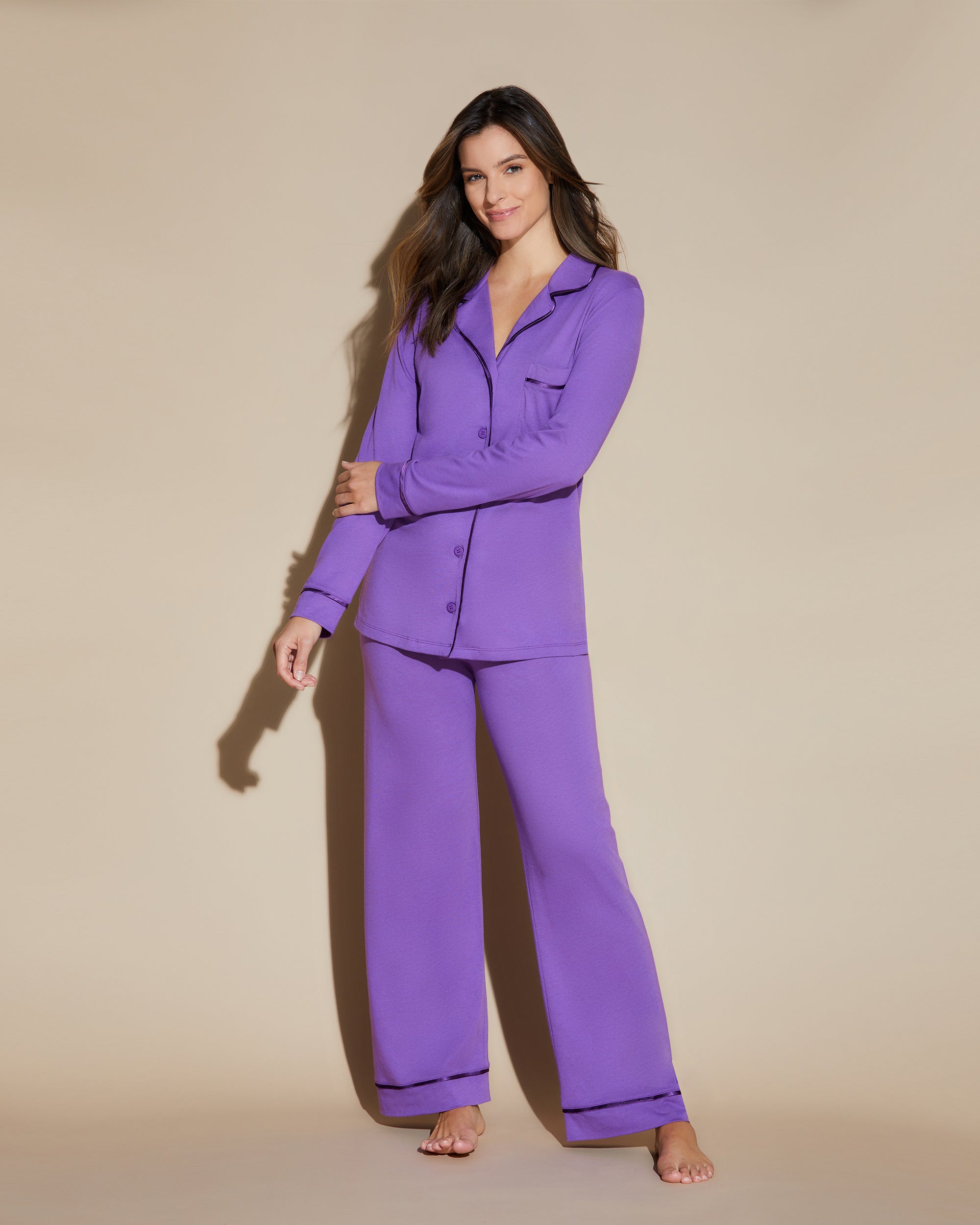 Lila Set - Bella Langärmligem Oberteil Und Hose