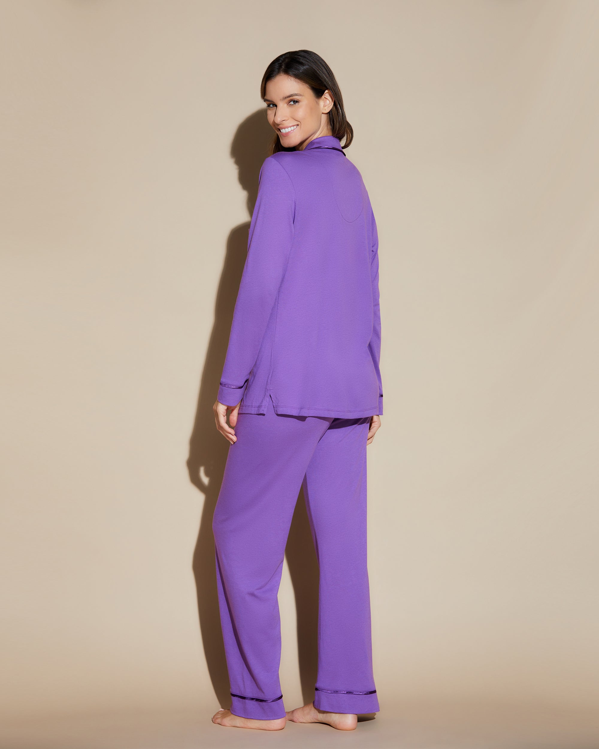 Purple Set - Bella Relaxed Long Sleeve Top & Pant