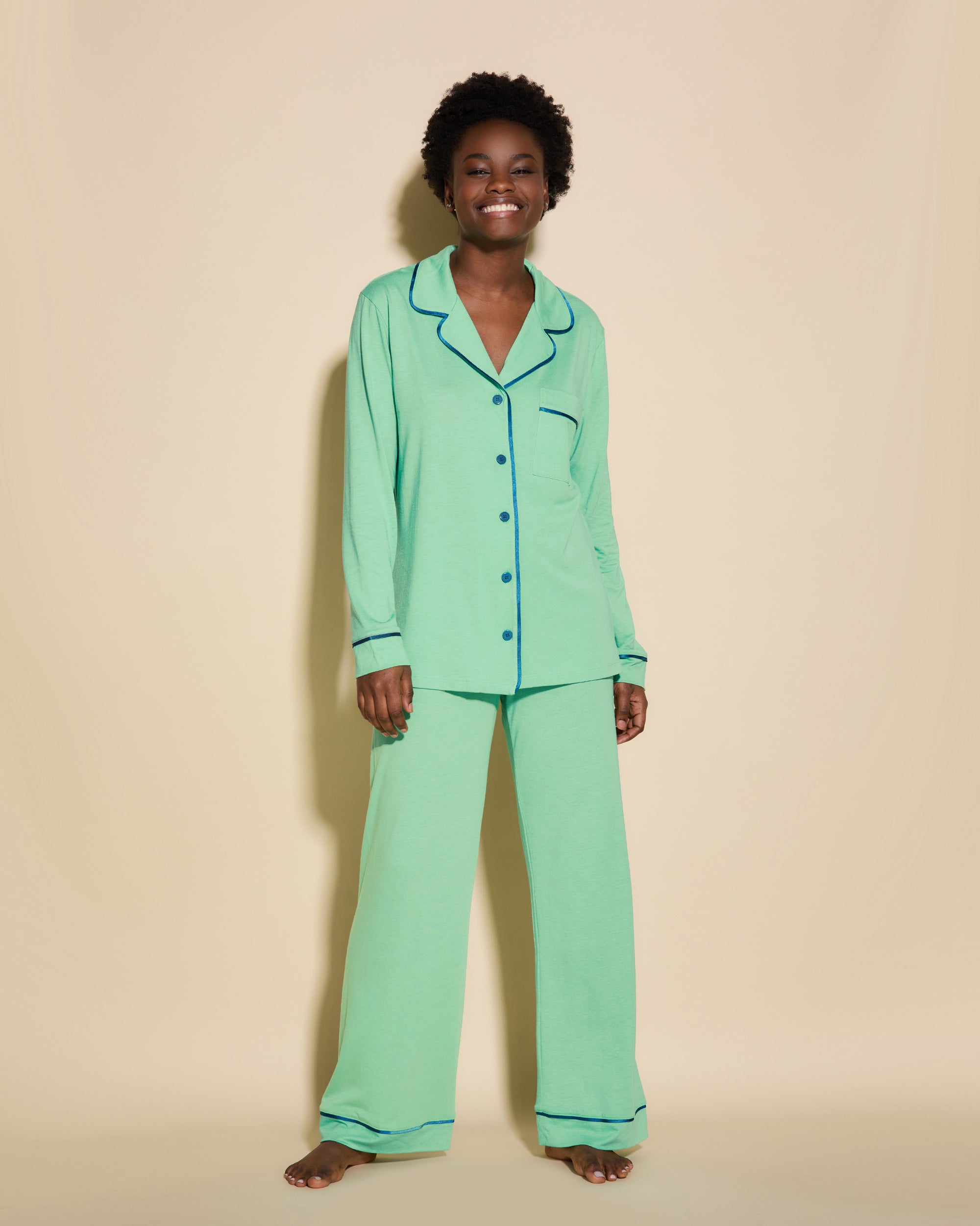 Verde Set - Bella Top A Manica Lunga E Pantalone Lungo