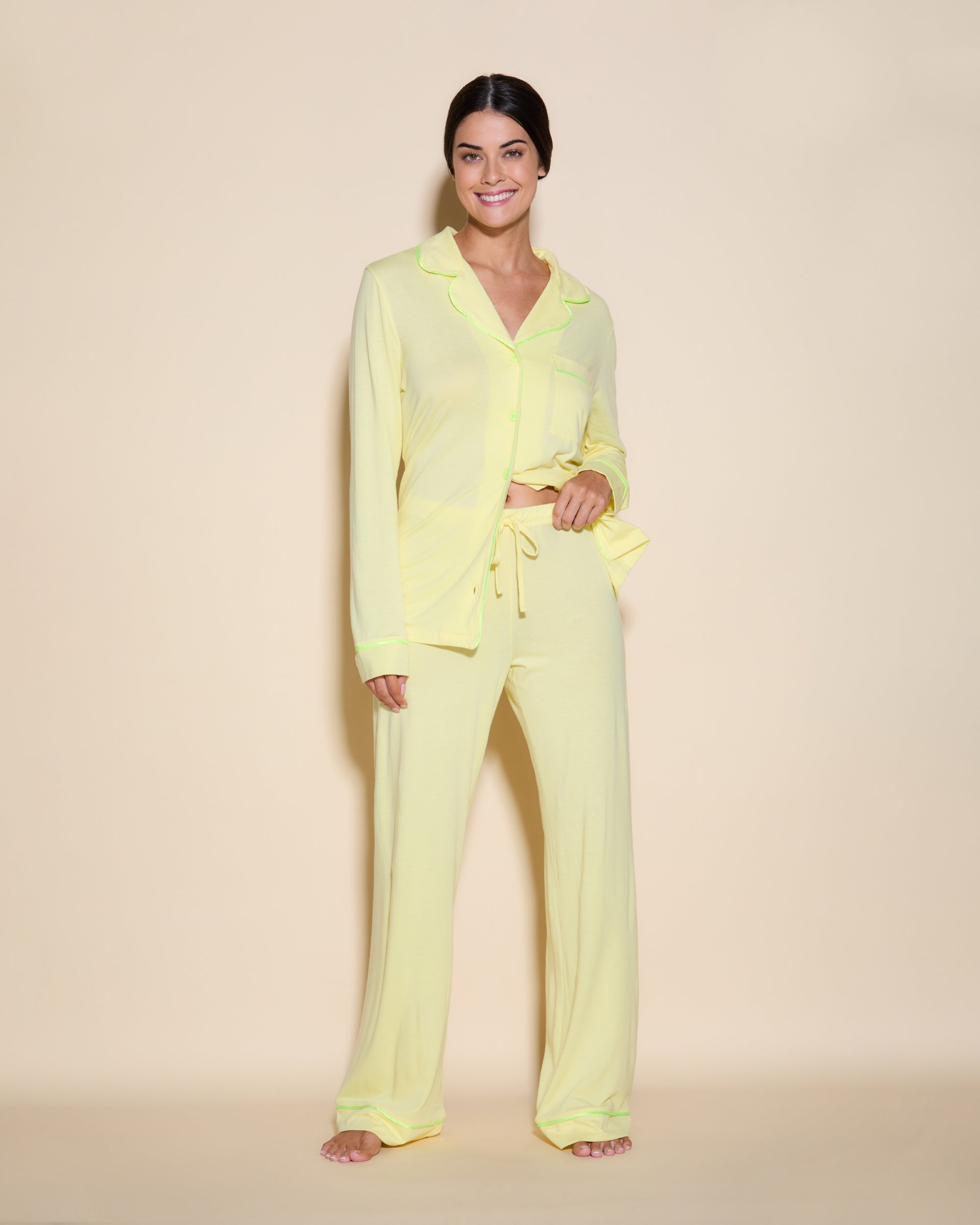 Jaune Ensemble - Bella Haut Manches Longues Et Pantalon 