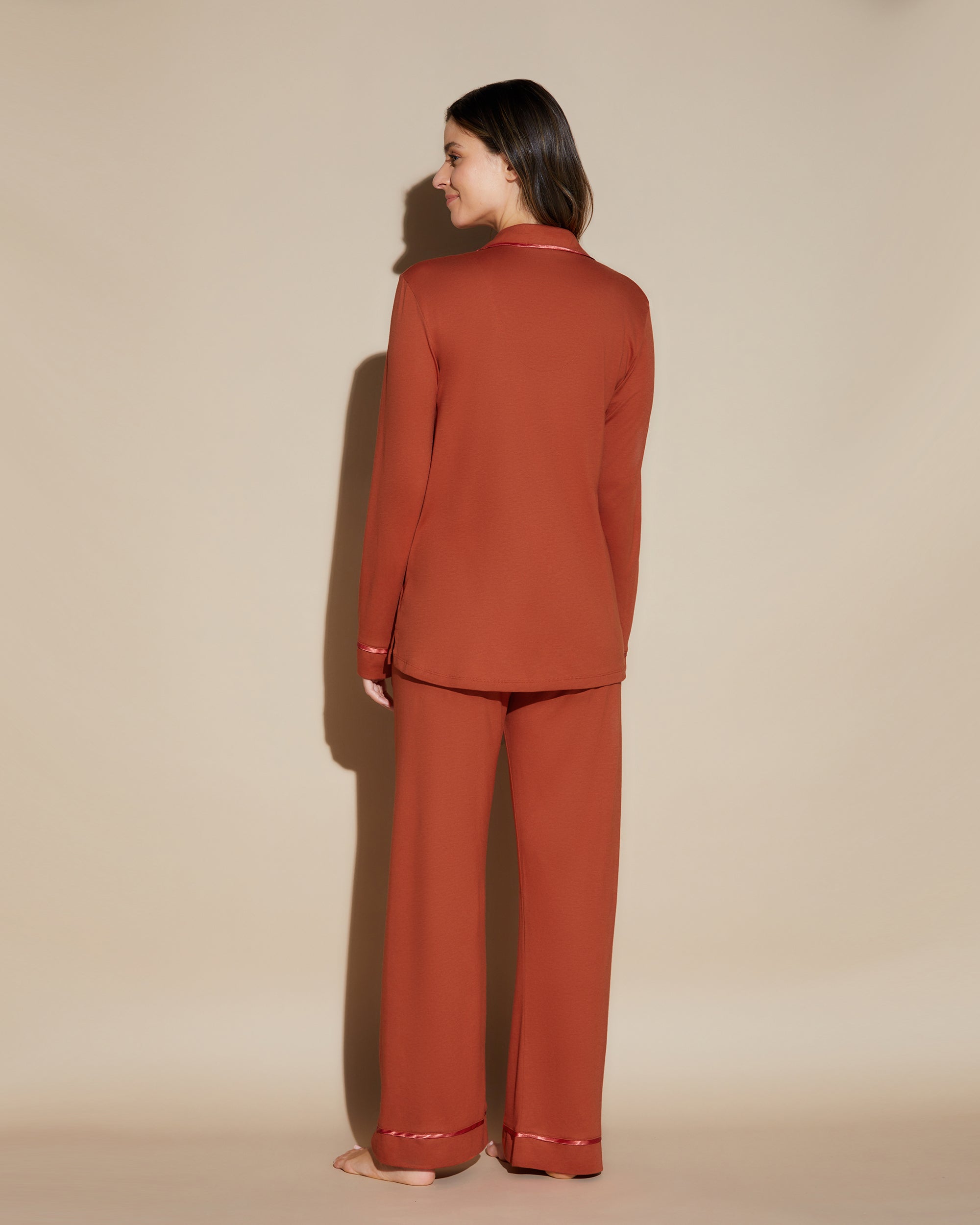 Orange Set - Bella Langärmligem Oberteil Und Hose