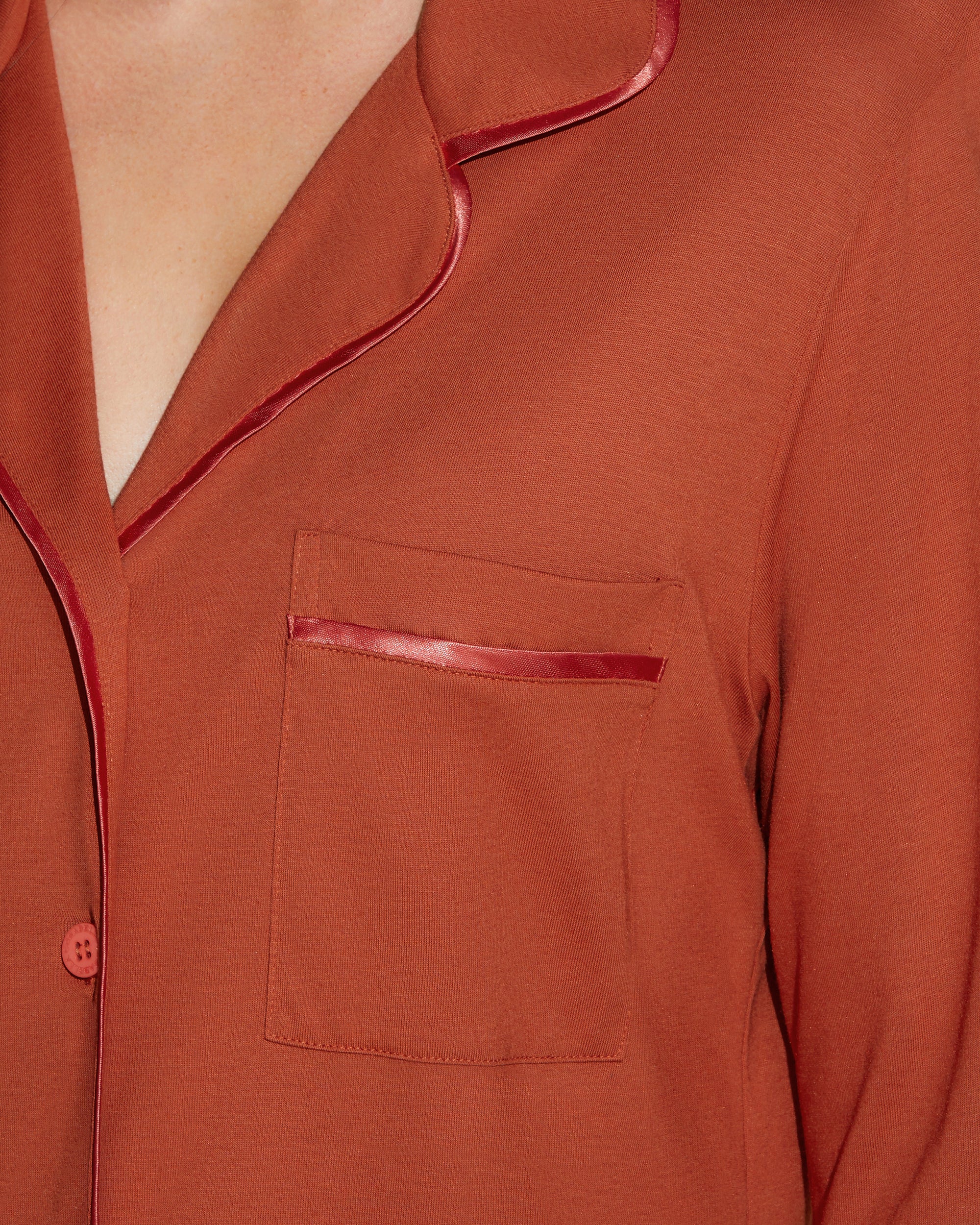 Naranja Conjuntos - Bella Camisa De Manga Larga Holgada Y Pantalones