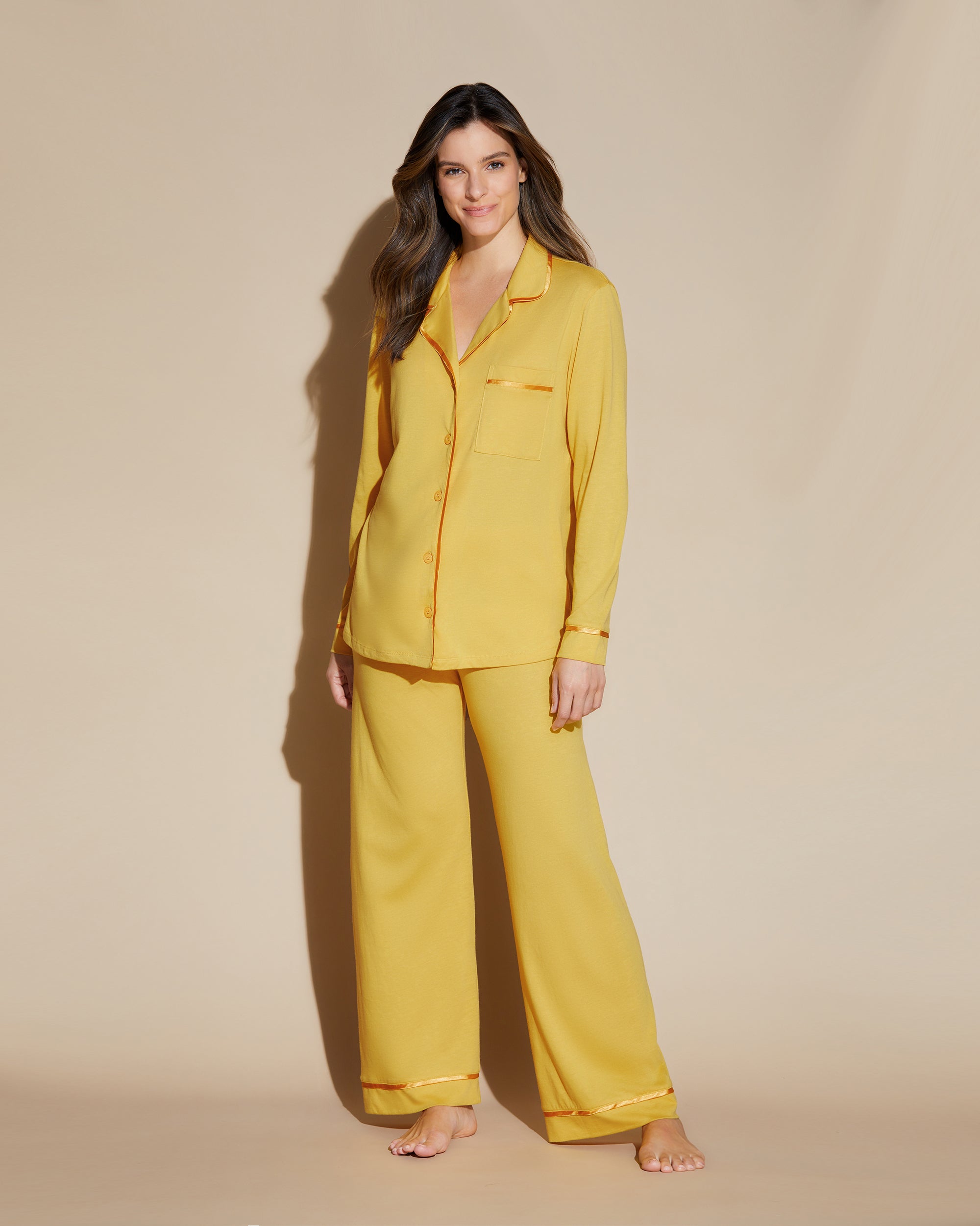 Gelb Set - Bella Langärmligem Oberteil Und Hose
