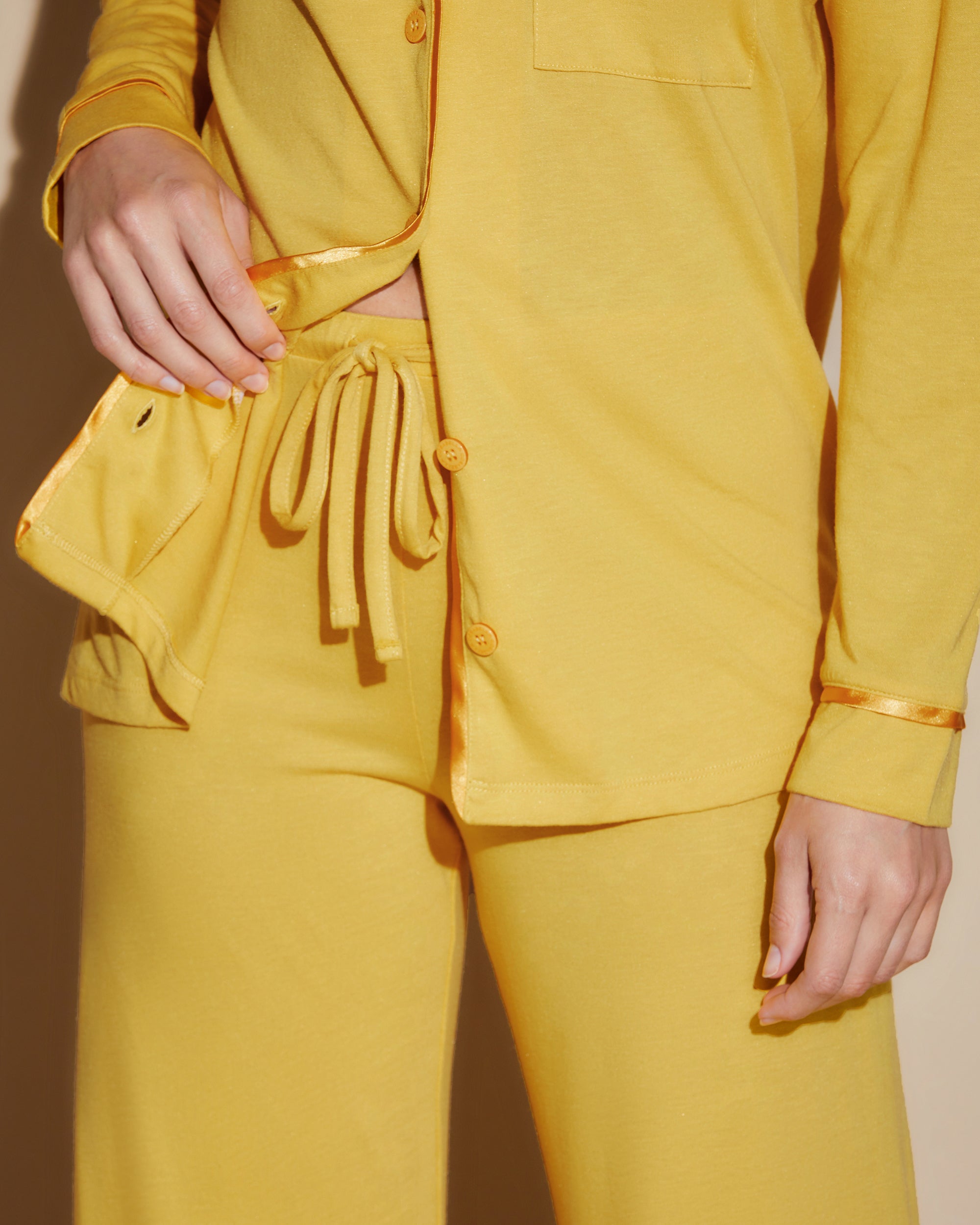Jaune Ensemble - Bella Haut Manches Longues Et Pantalon 