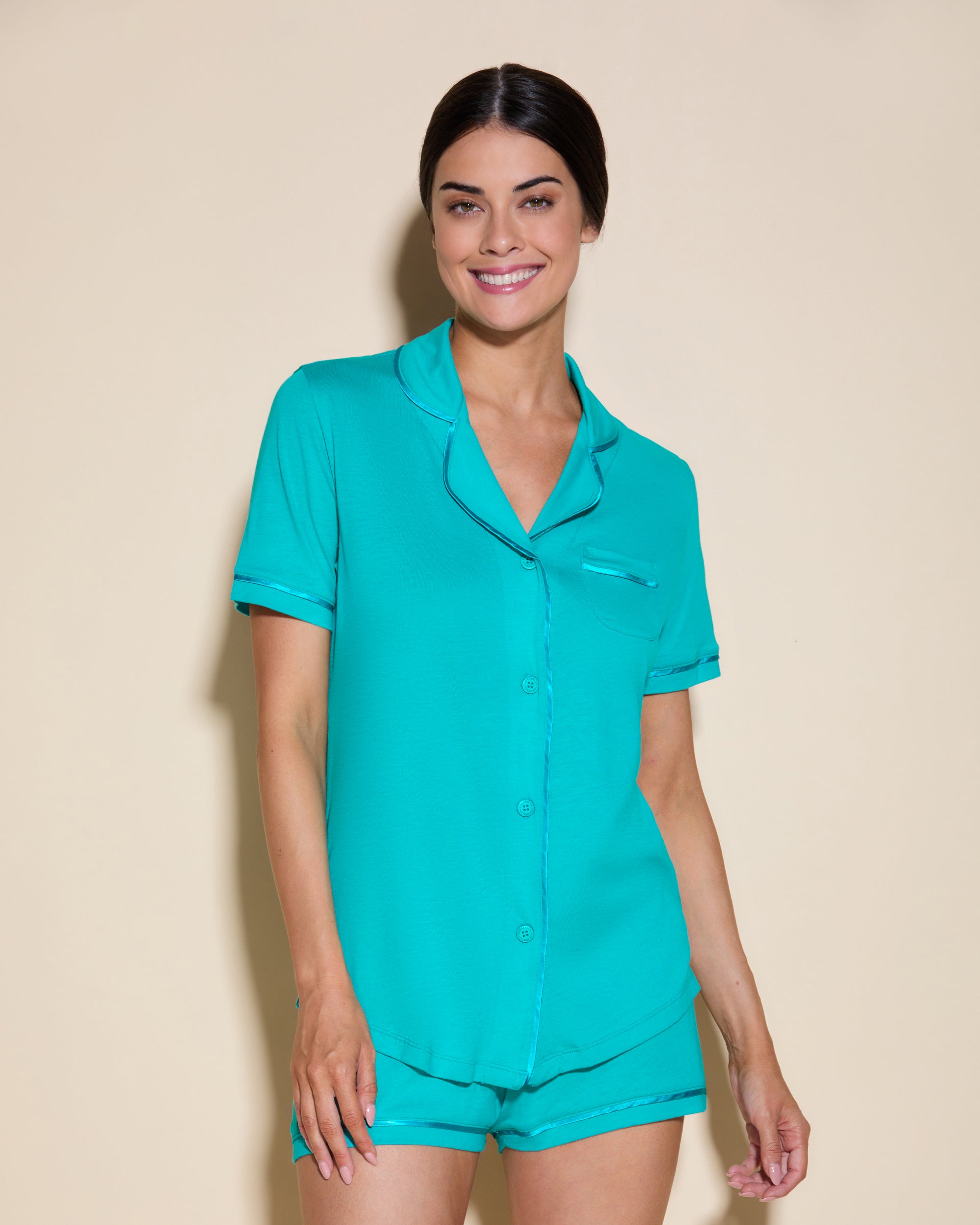 Bleue Ensemble - Bella Ensemble De Pyjama Haut Manches Courtes Et Short