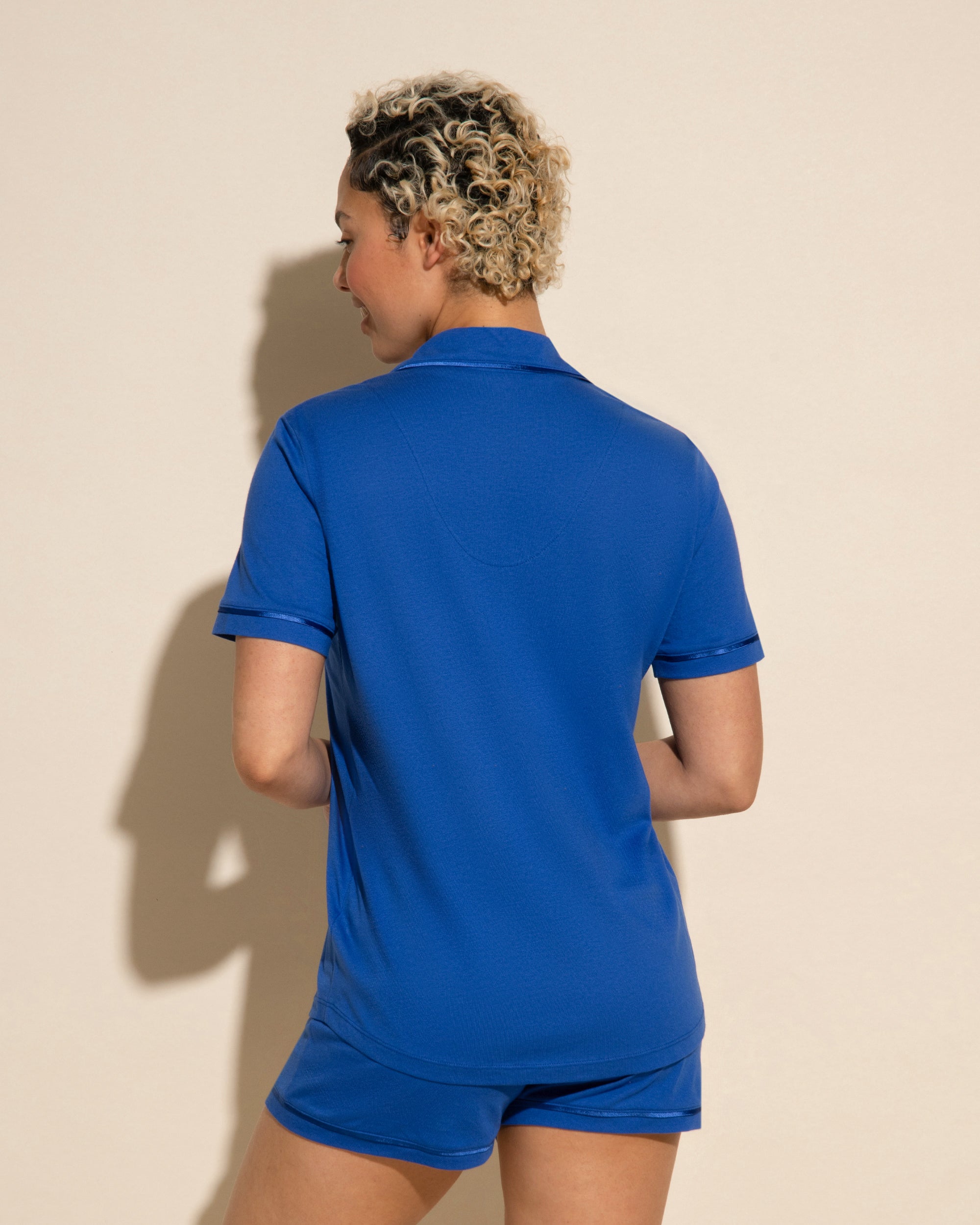 Blu Set - Bella Pigiama Con Top A Maniche Lunghe E Boxer