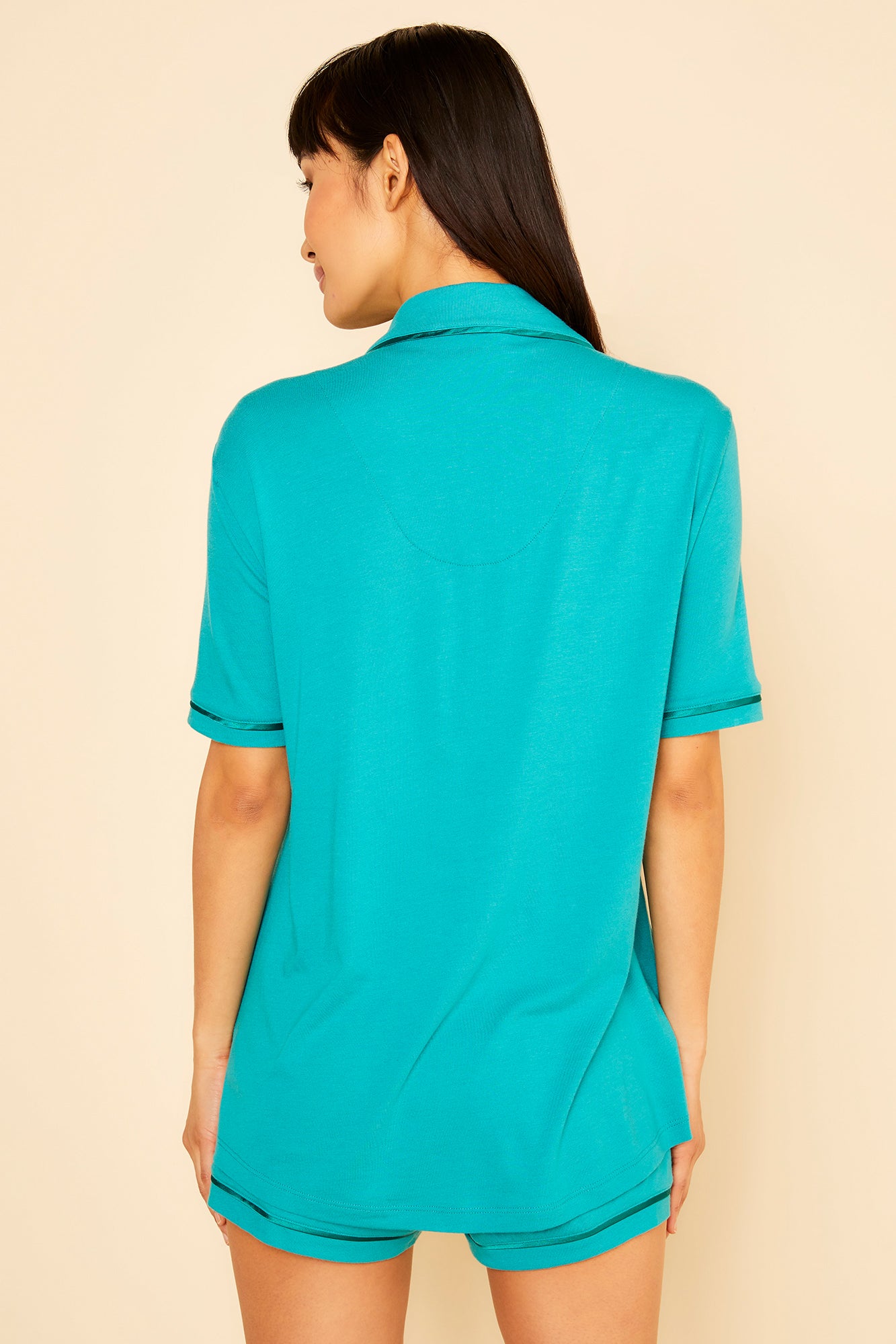 Purple Set - Bella Short Sleeve Top & Boxer Pajama Set