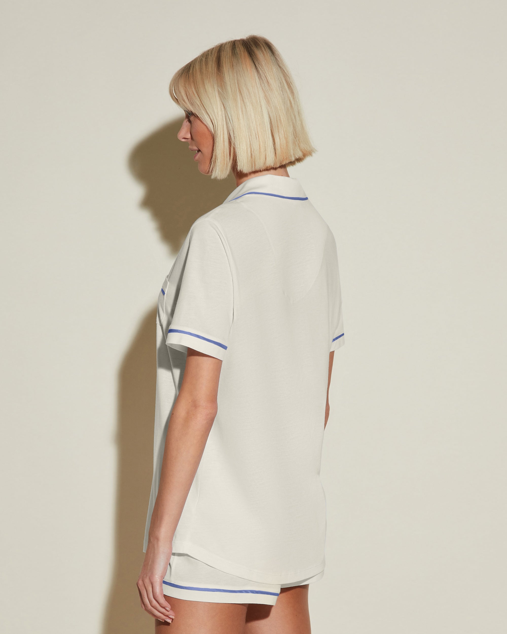 Bianco Set - Bella Pigiama Con Top A Maniche Lunghe E Boxer