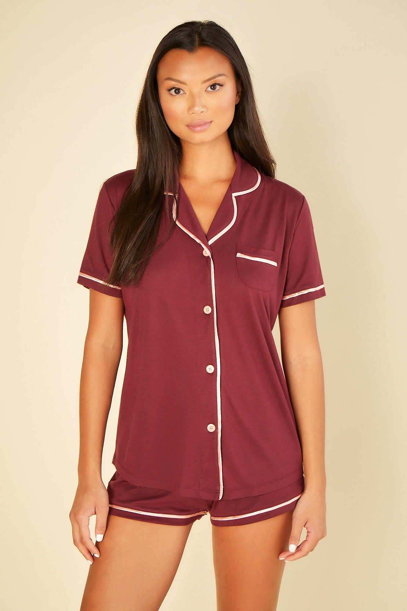 Rouge Ensemble - Bella Ensemble De Pyjama Haut Manches Courtes Et Short