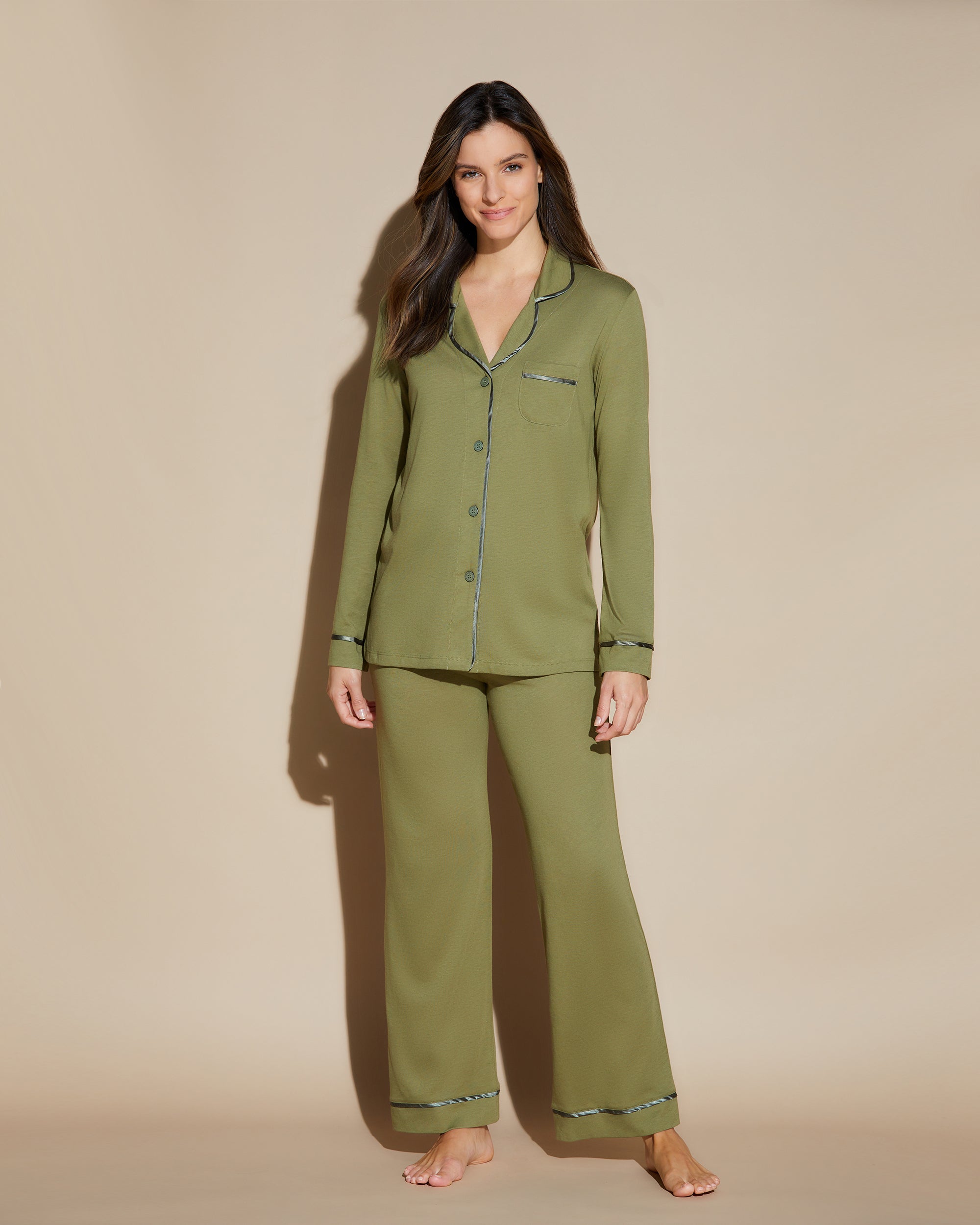 Verte Ensemble - Bella Ensemble De Pyjama Haut Manches Longues Et Pantalon