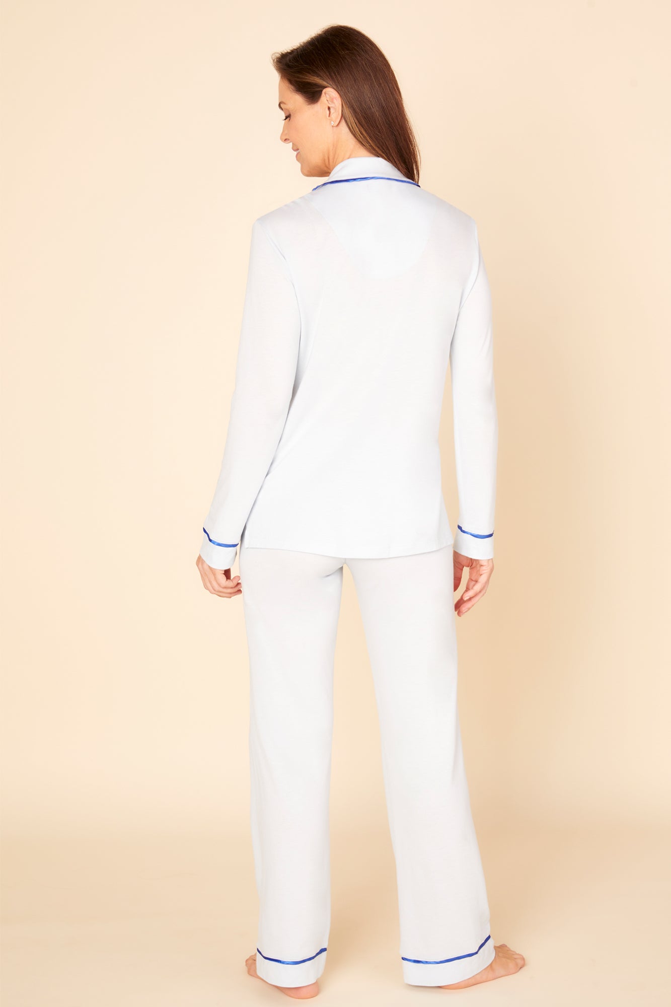 Blu Set - Bella Pigiama Set A Maniche Lunghe E Pantaloni