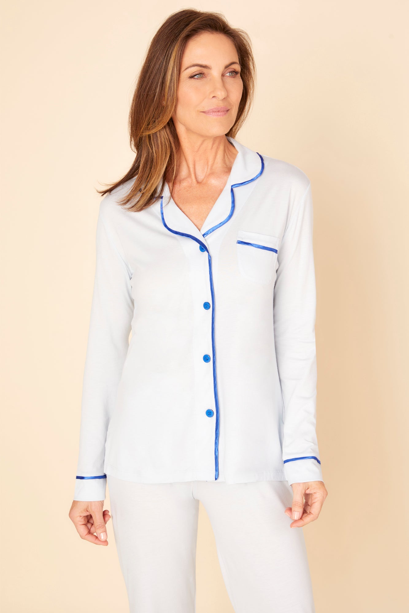 Blue Set - Bella Long Sleeve Top & Pant Pajama Set