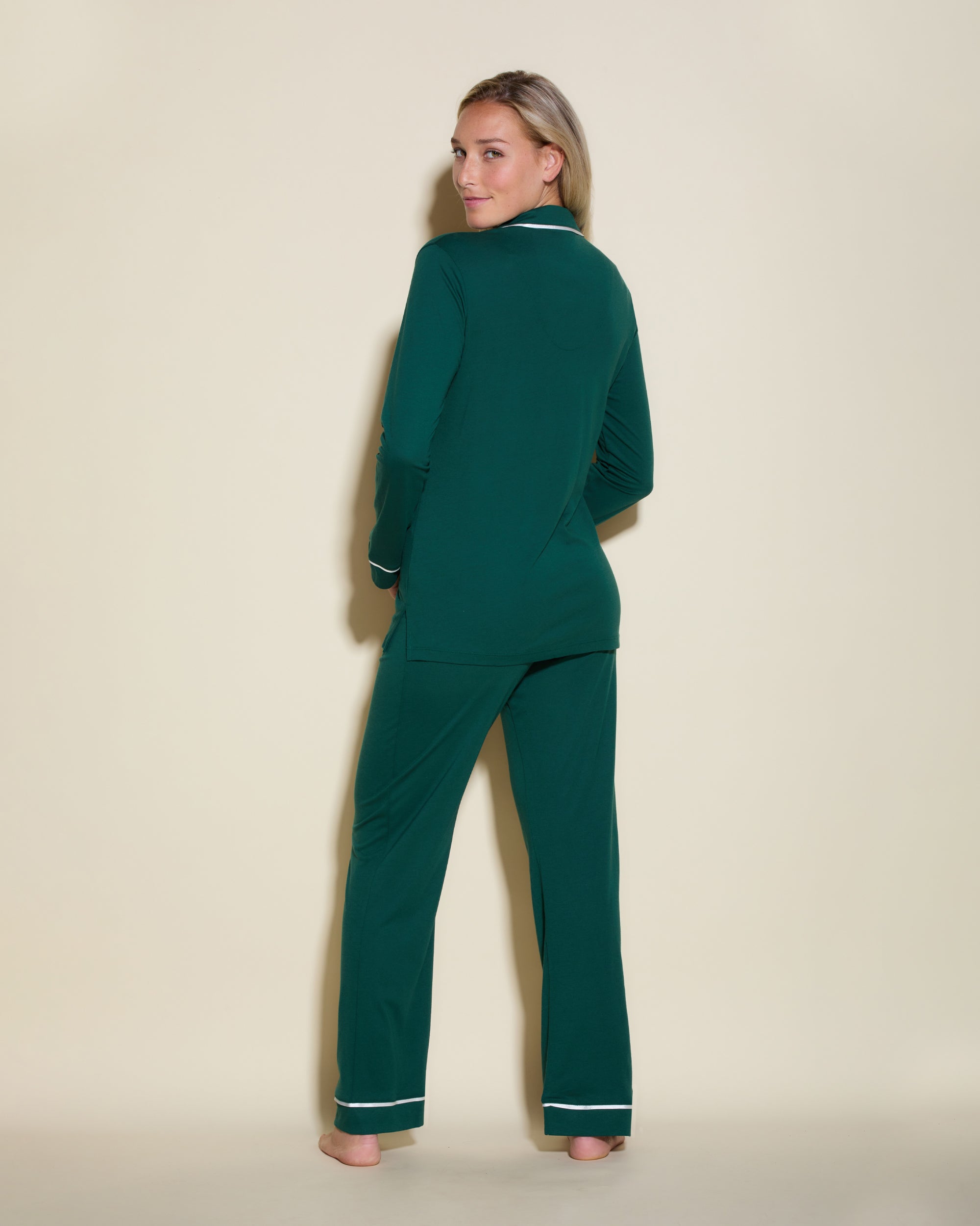 Green Set - Bella Long Sleeve Top & Pant Pajama Set