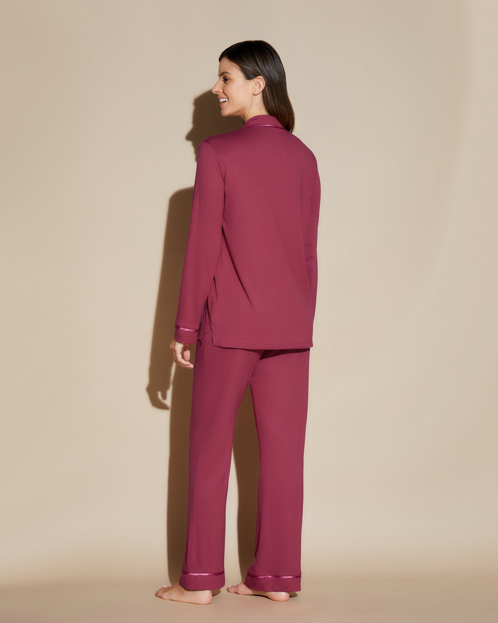 Red Set - Bella Long Sleeve Top & Pant Pajama Set