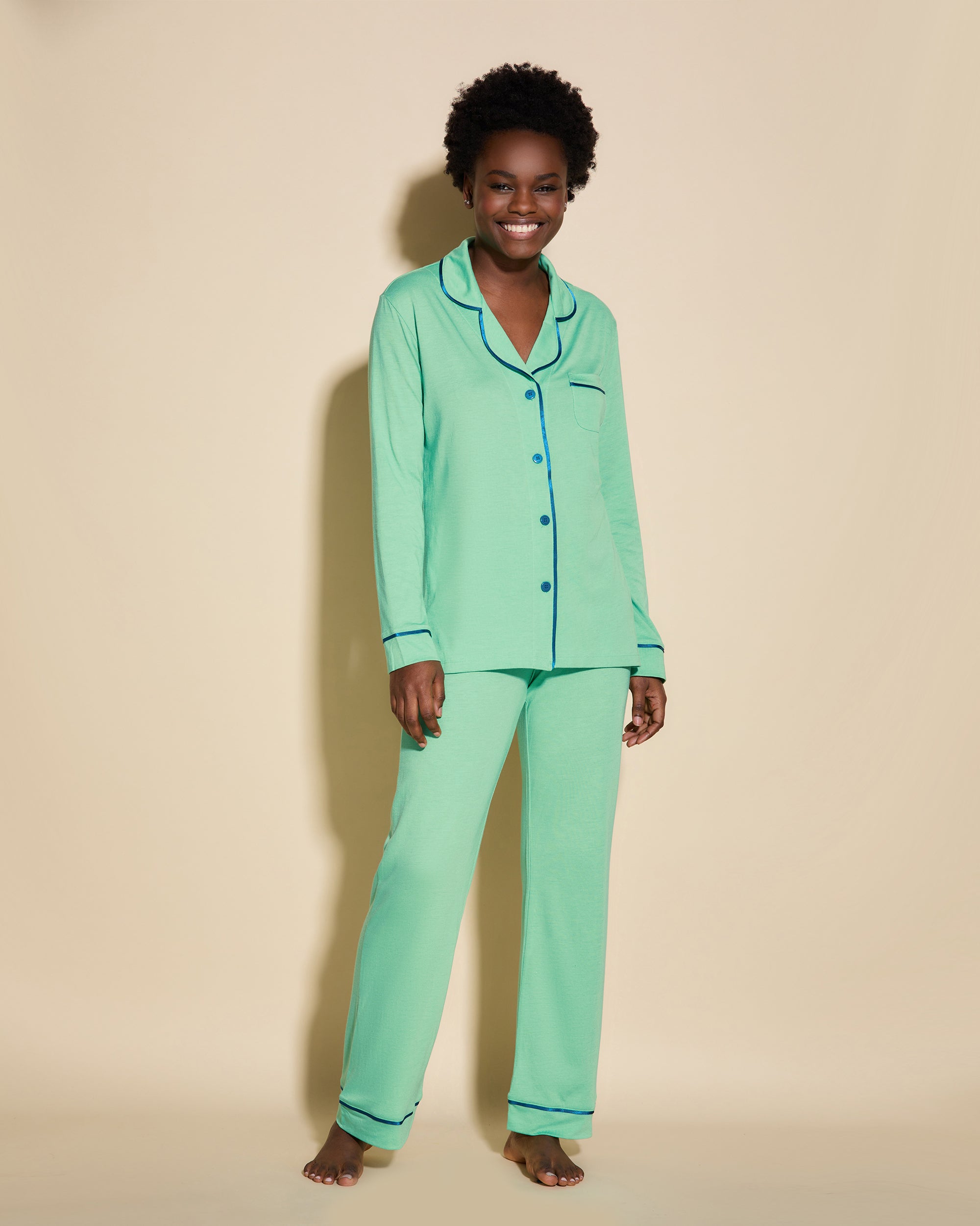 Verde Set - Bella Pigiama Set A Maniche Lunghe E Pantaloni