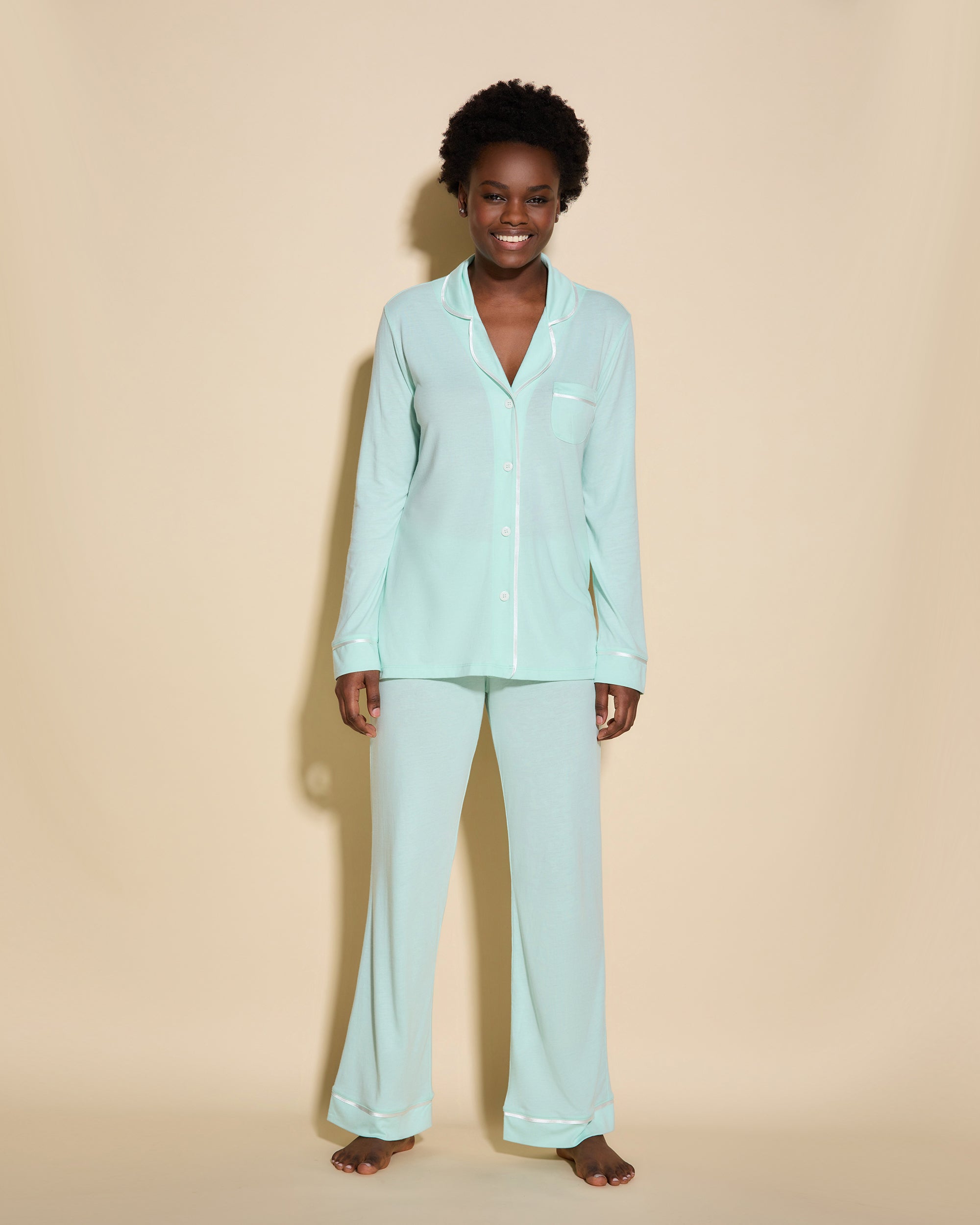 Bleue Ensemble - Bella Ensemble De Pyjama Haut Manches Longues Et Pantalon