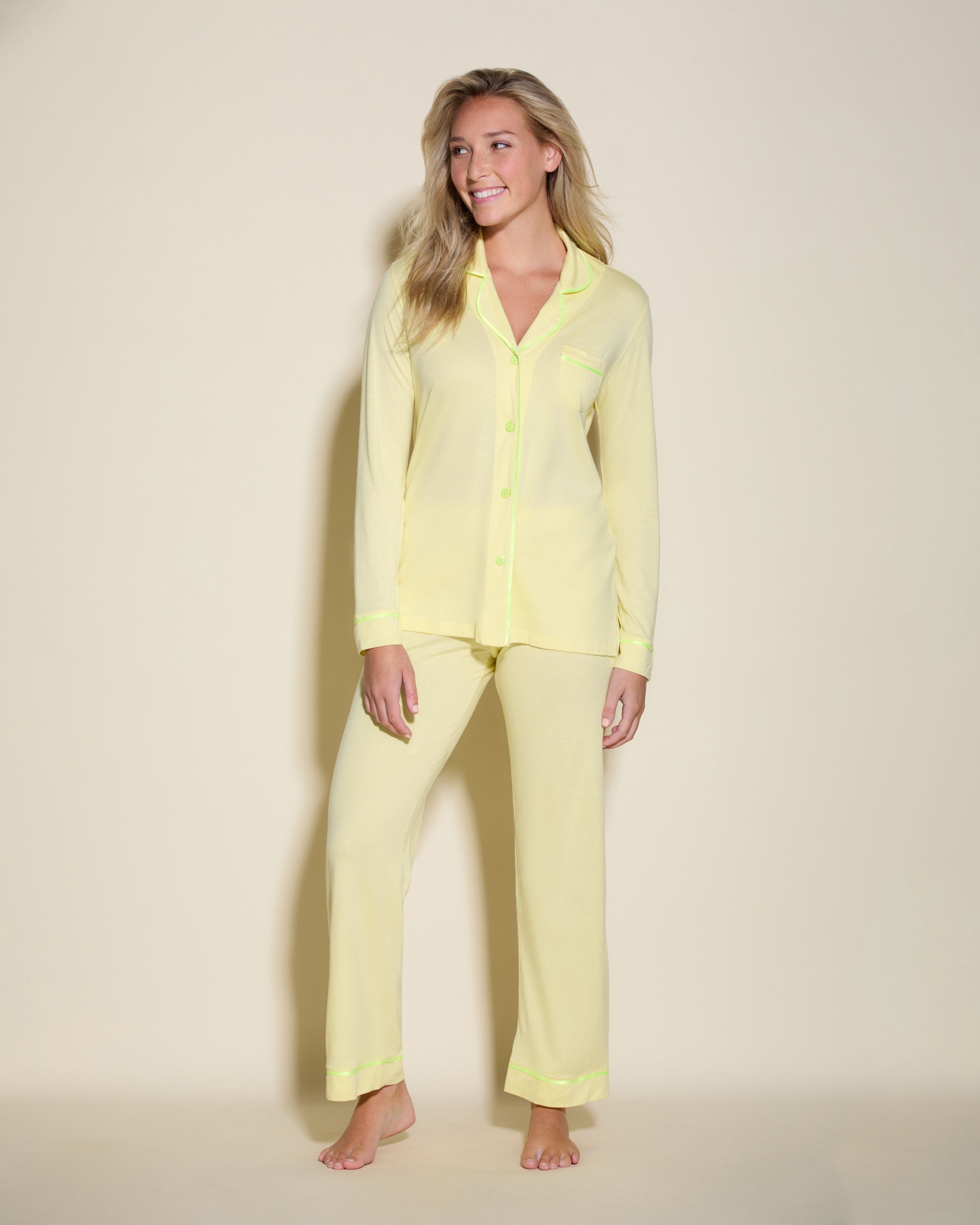 Giallo Set - Bella Pigiama Set A Maniche Lunghe E Pantaloni