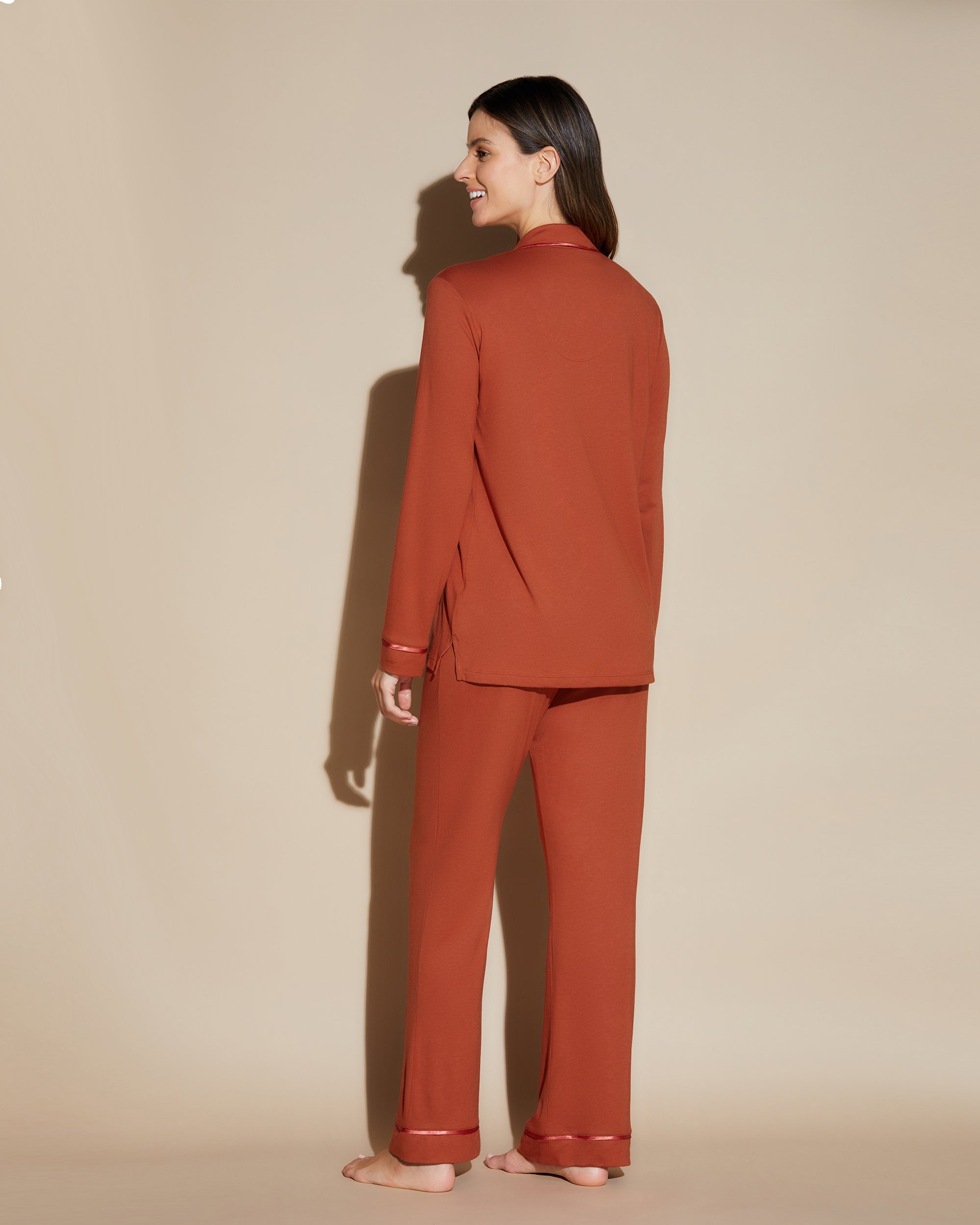 Orange Set - Bella Long Sleeve Top & Pant Pajama Set