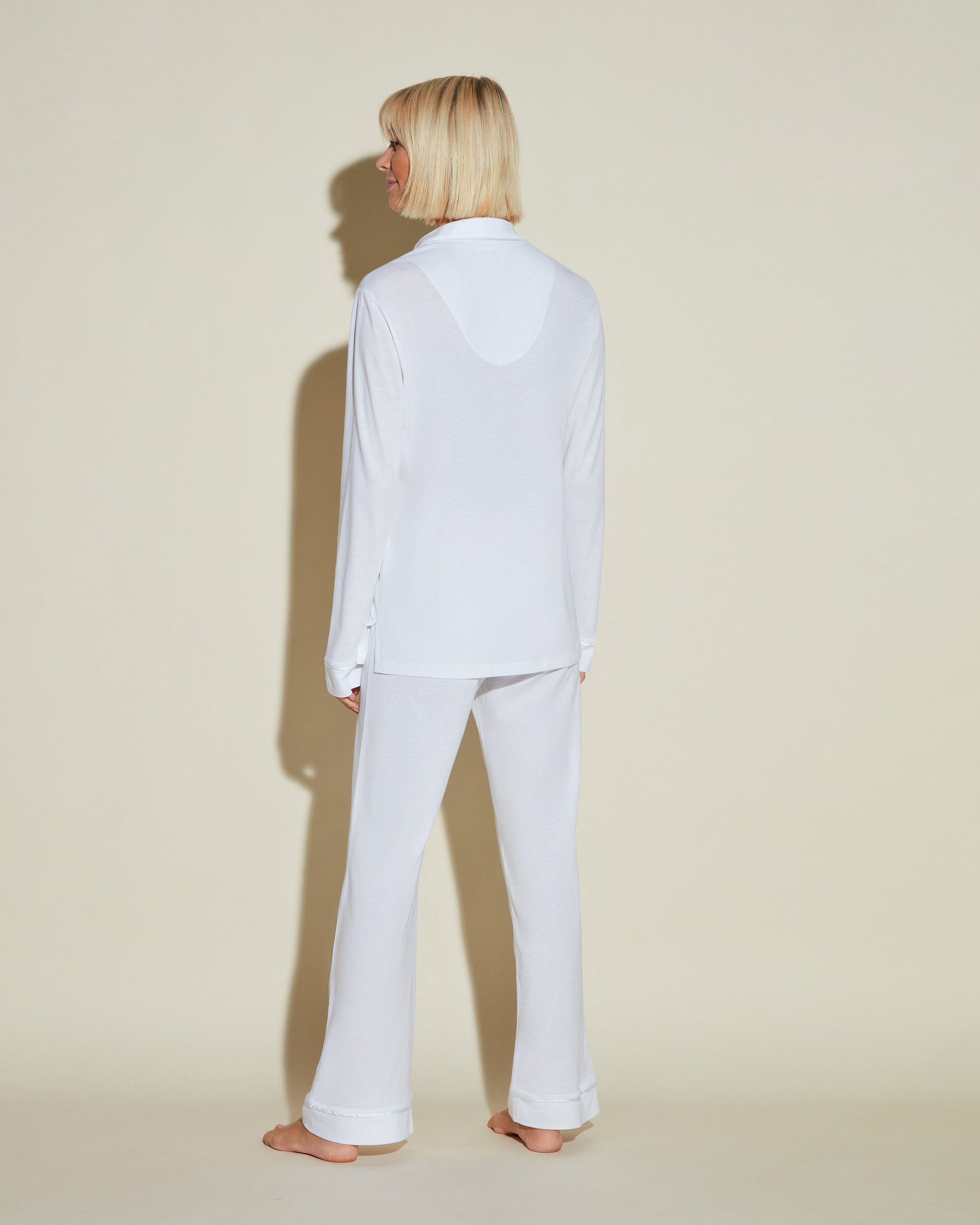 White Set - Bella Long Sleeve Top & Pant Pajama Set