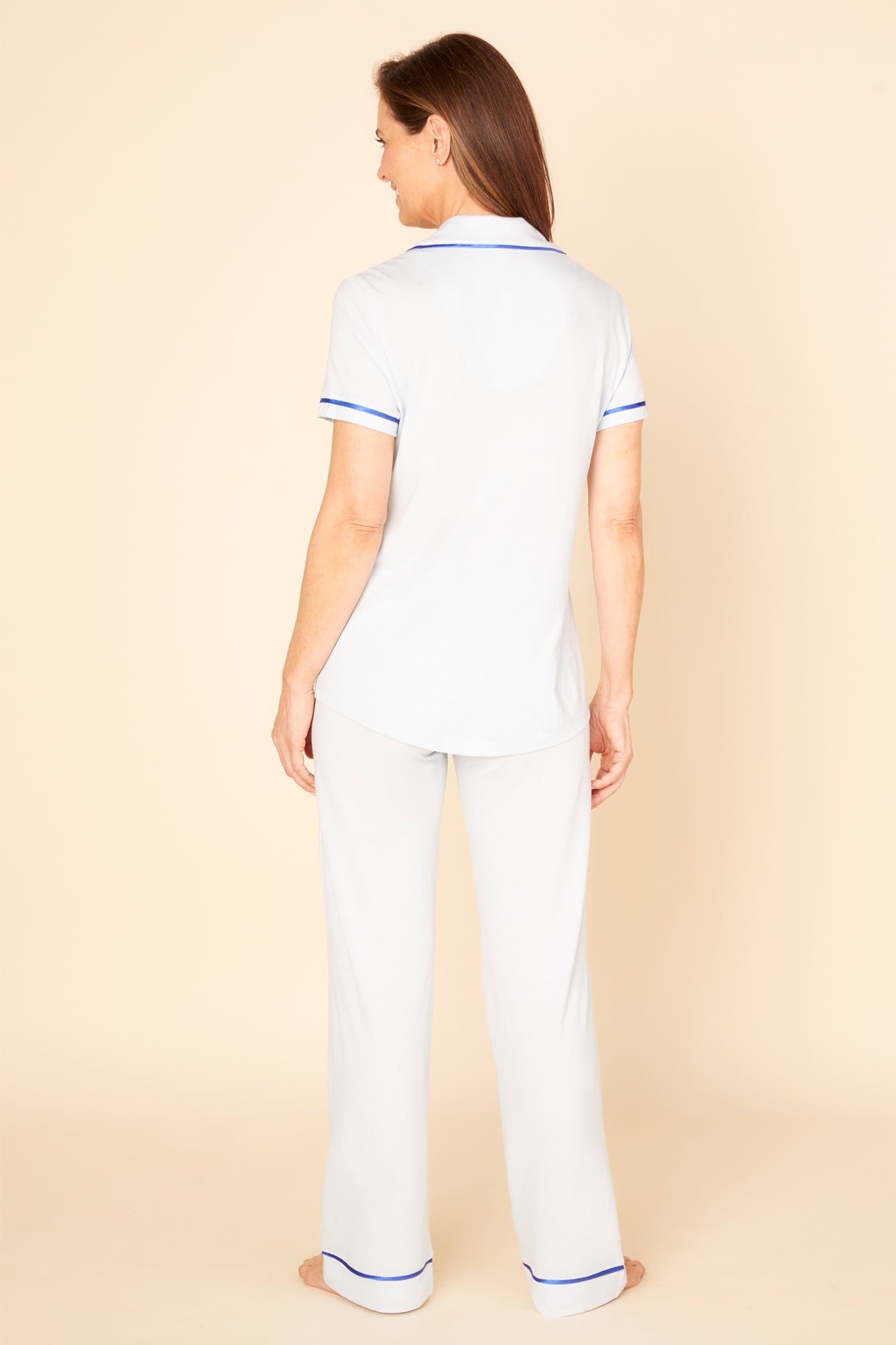 Blau Set - Bella Kurzärmliges Pyjama-Oberteil & -Hose Im Set.