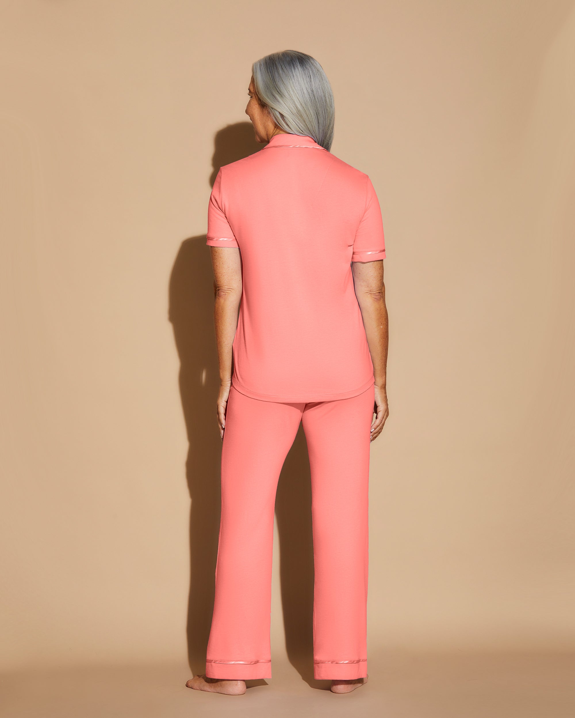 Orange Ensemble - Bella Ensemble De Pyjama Haut Manches Courtes Et Pantalon