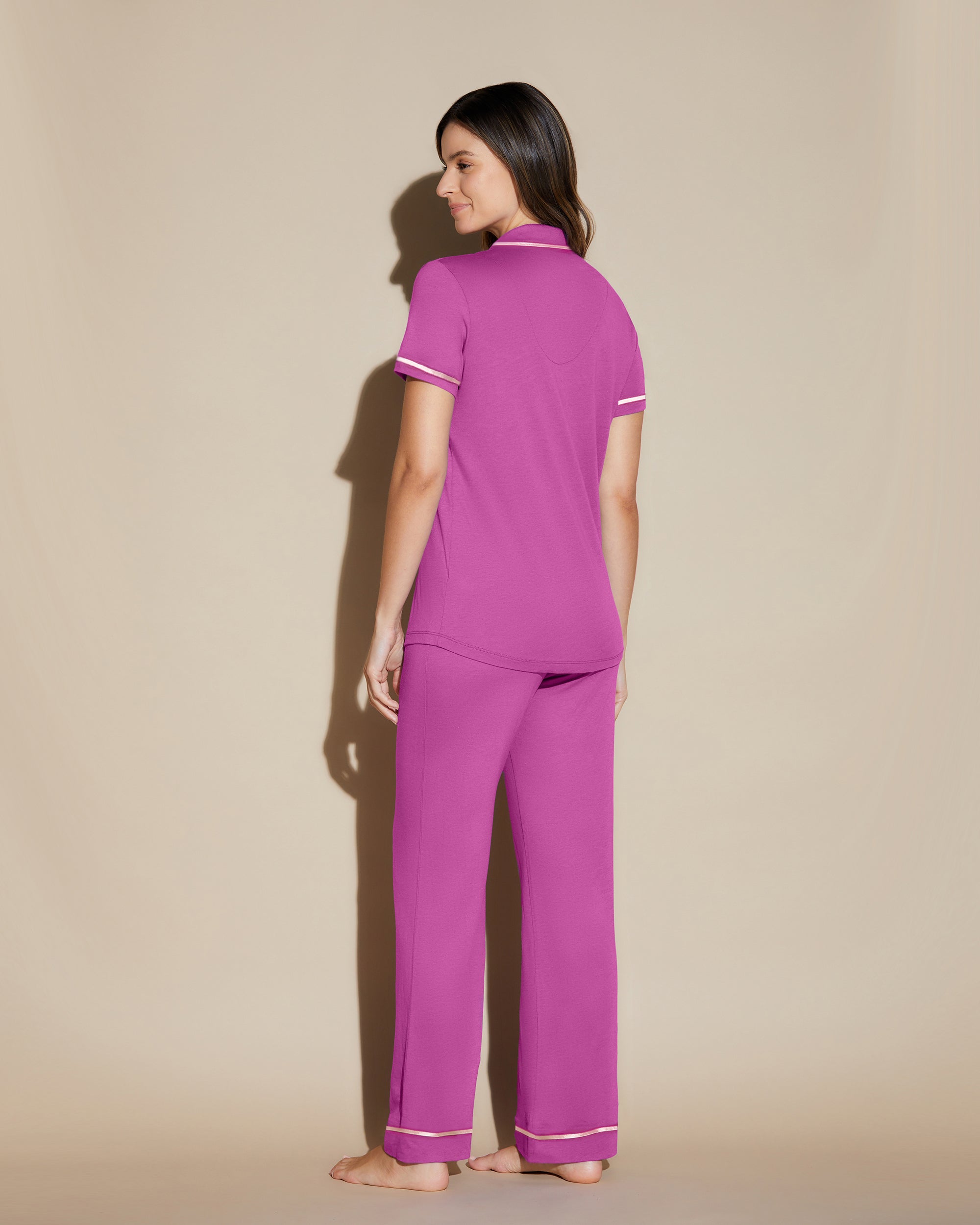 Rosa Set - Bella Pigiama Set A Manica Corta E Pantaloni