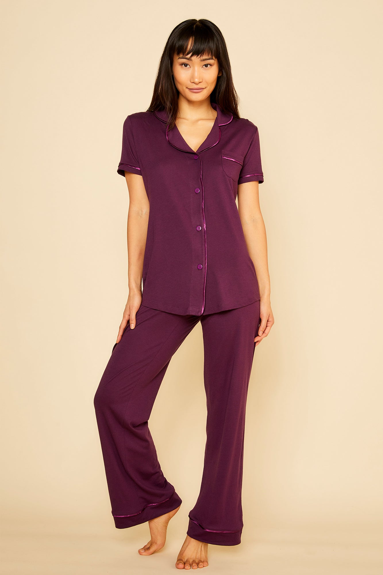 Violette Ensemble - Bella Ensemble De Pyjama Haut Manches Courtes Et Pantalon