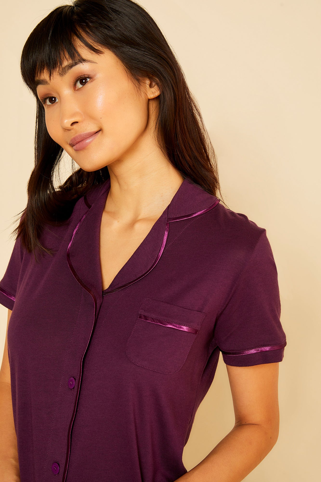 Purple Set - Bella Shortsleeve Top & Pant Pajama Set