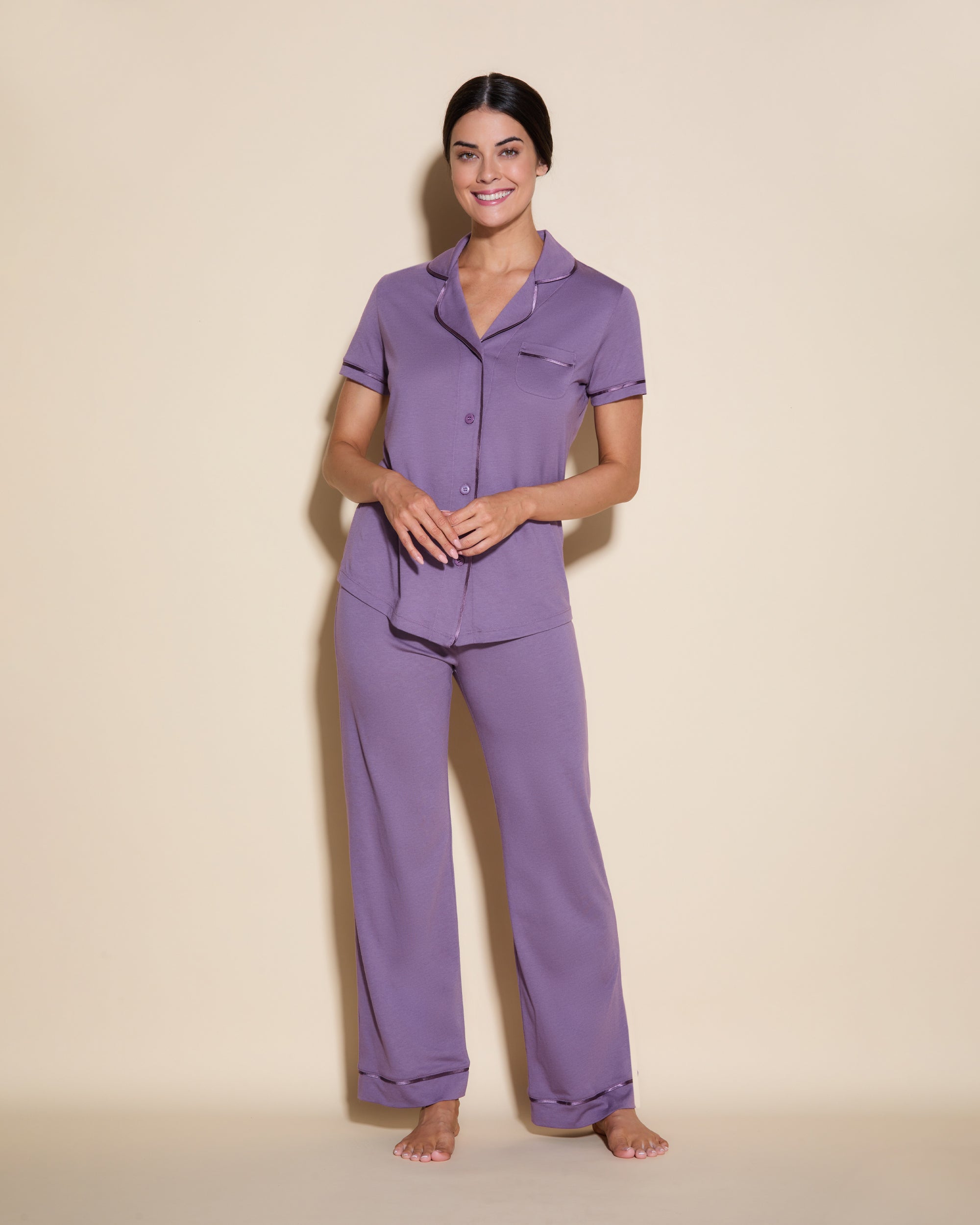 Viola Set - Bella Pigiama Set A Manica Corta E Pantaloni