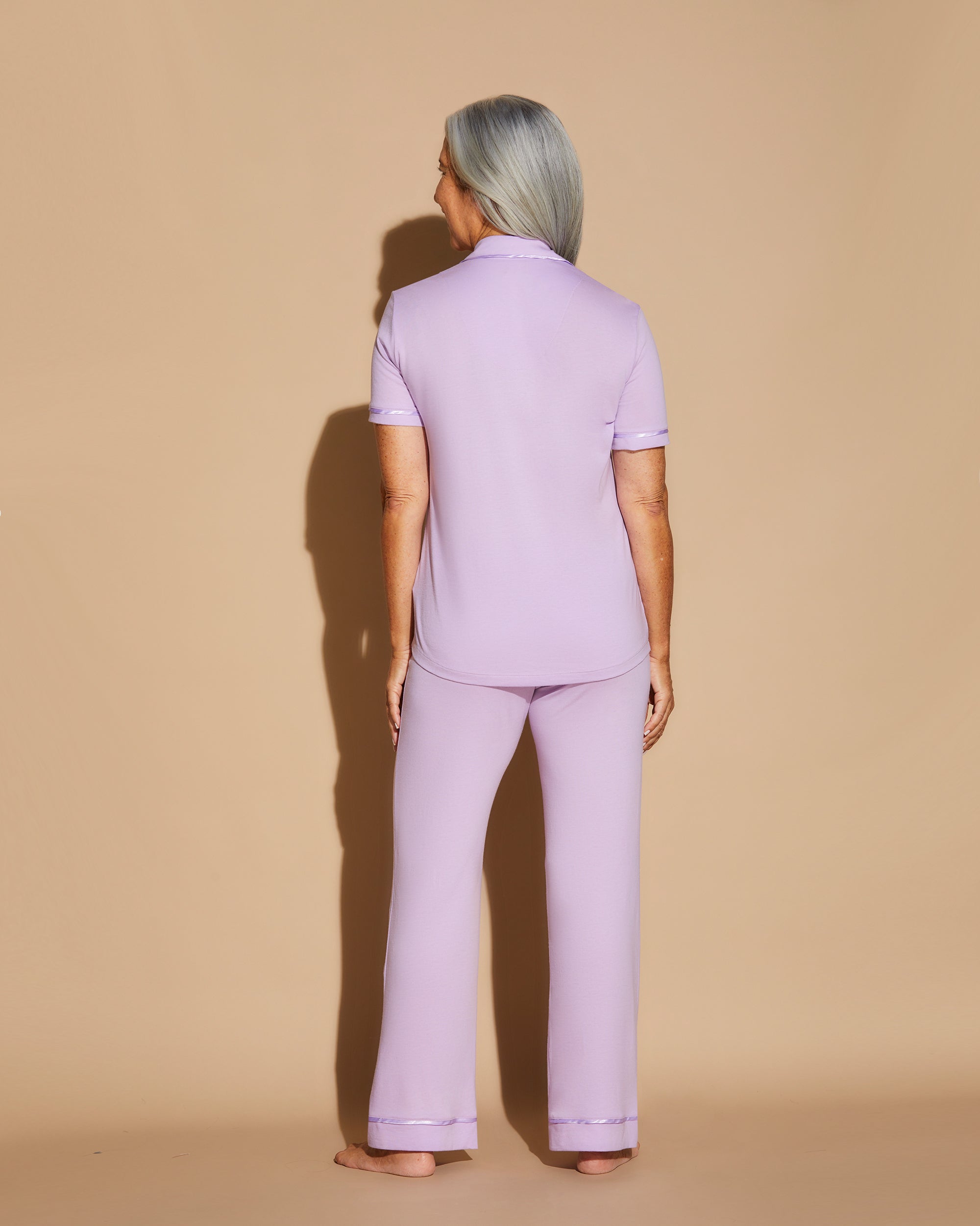 Lila Set - Bella Kurzärmliges Pyjama-Oberteil & -Hose Im Set.