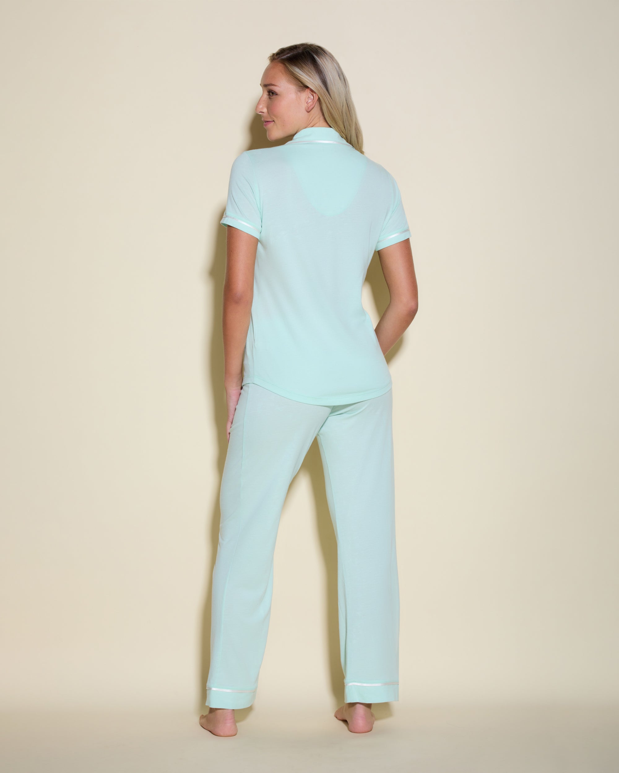 Bleue Ensemble - Bella Ensemble De Pyjama Haut Manches Courtes Et Pantalon