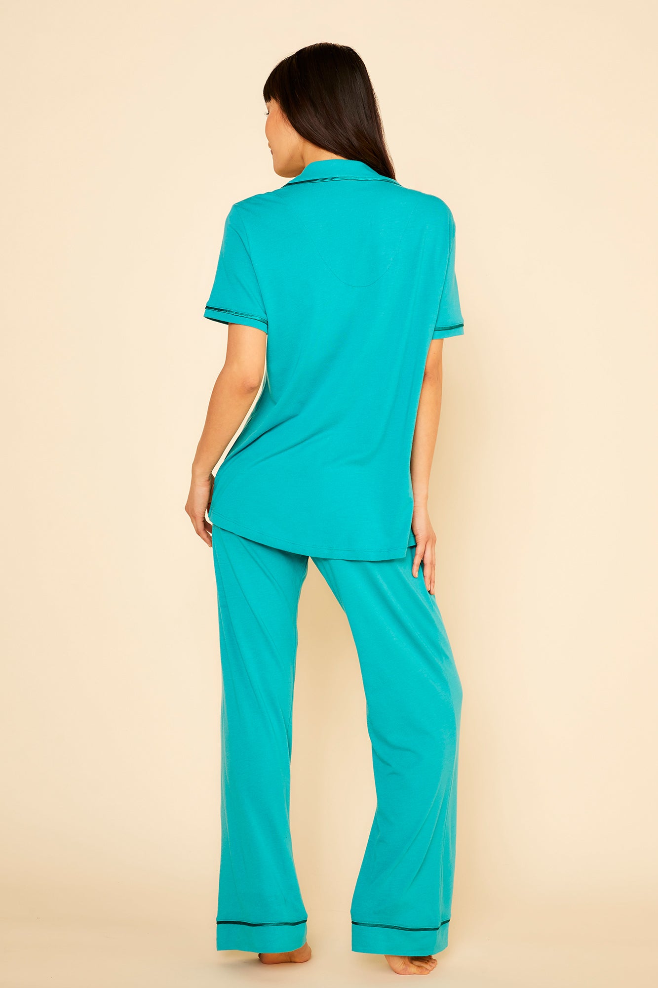 Púrpura Conjuntos - Bella Pijama Con Camisa De Manga Corta Y Pantalones