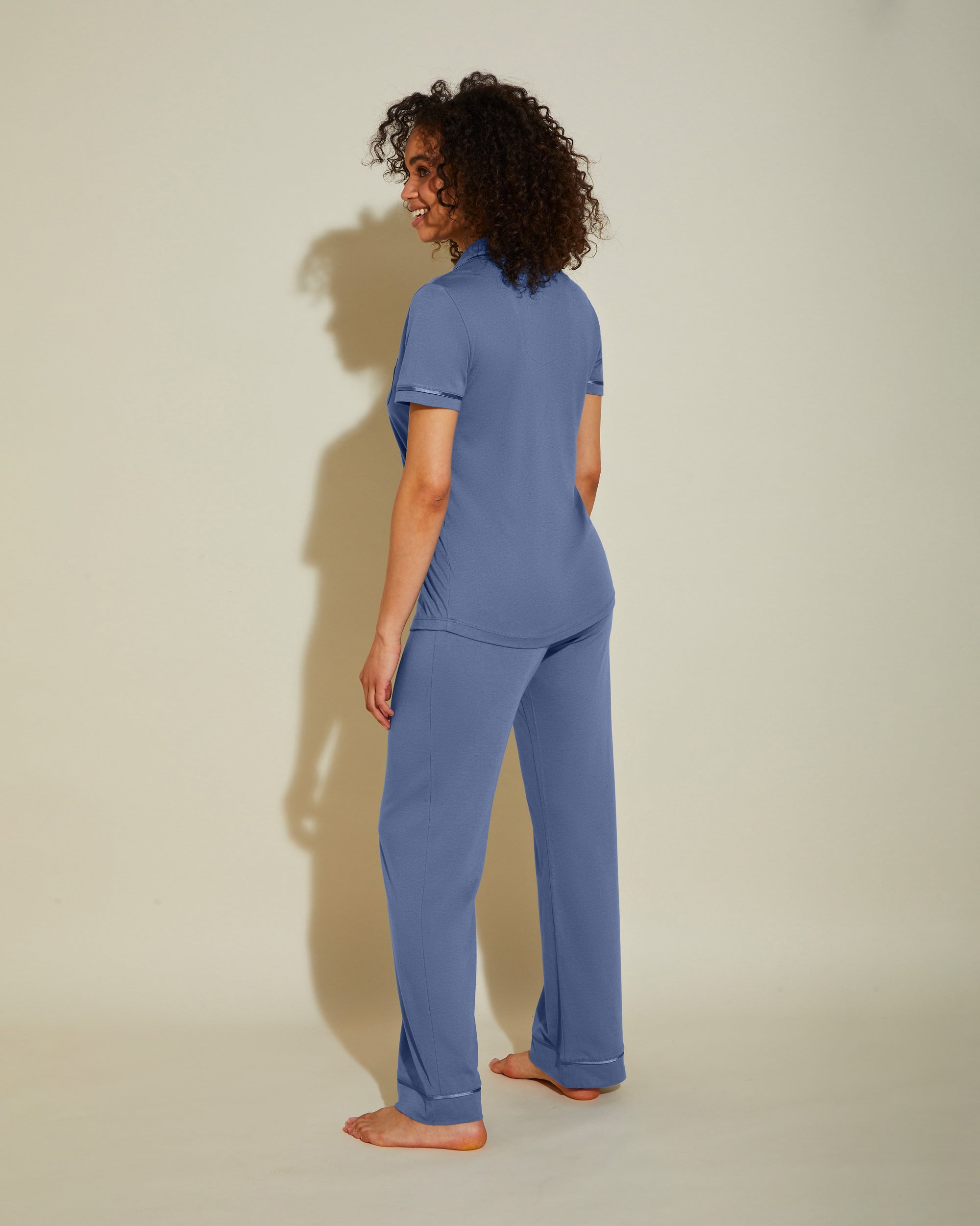 Bleue Ensemble - Bella Ensemble Pyjama Haut  À Manches Courtes Et Pantalon