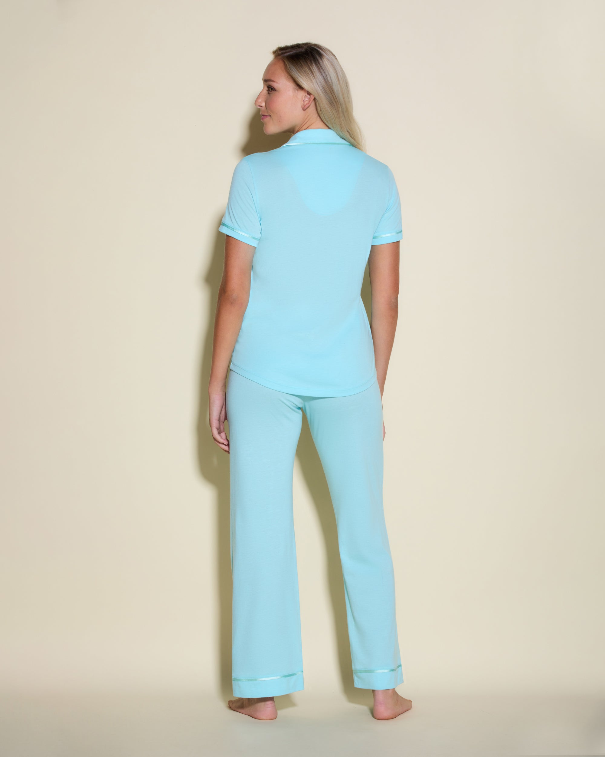 Blue Set - Bella Short Sleeve Top & Pant Pajama Set