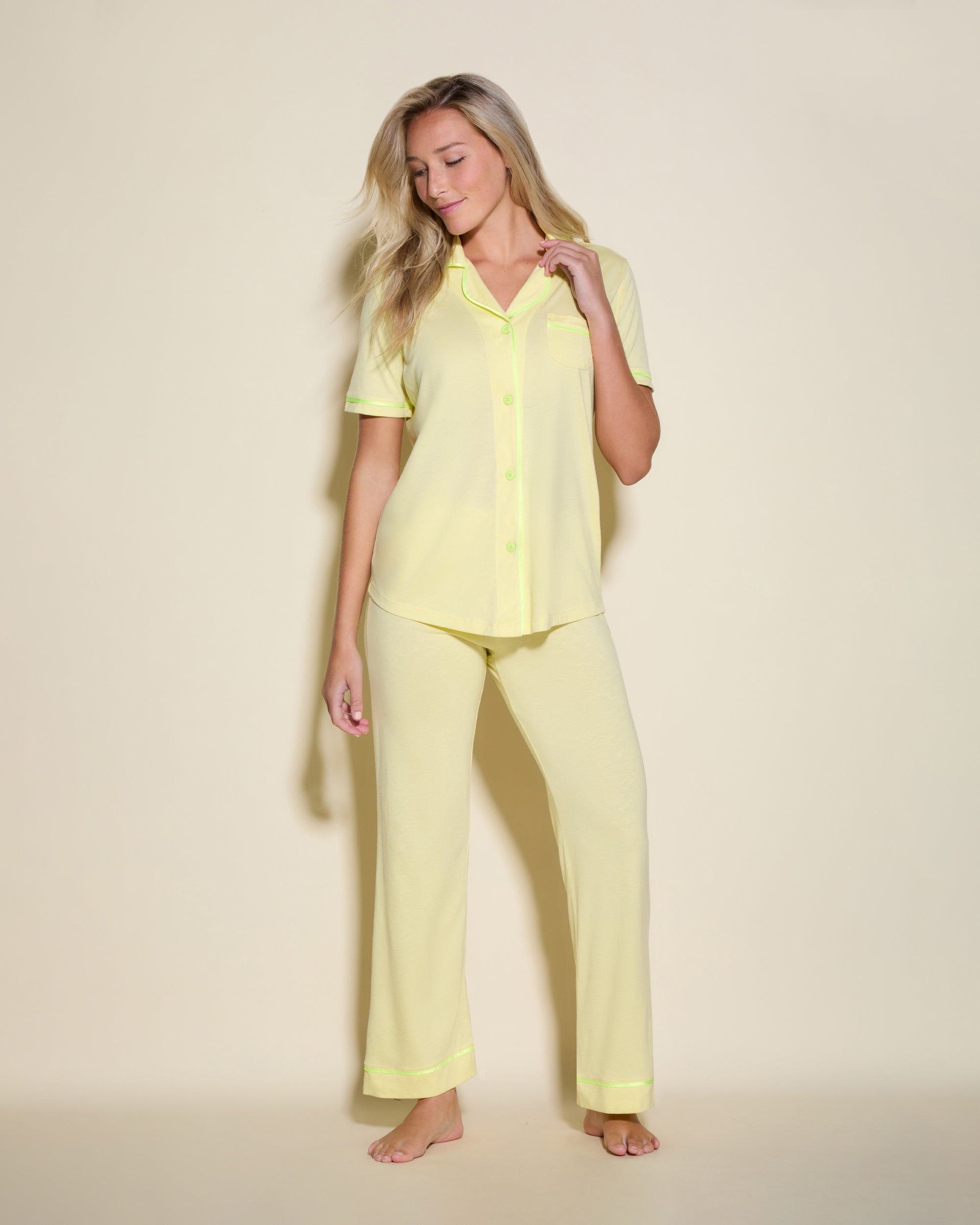 Giallo Set - Bella Pigiama Set A Manica Corta E Pantaloni