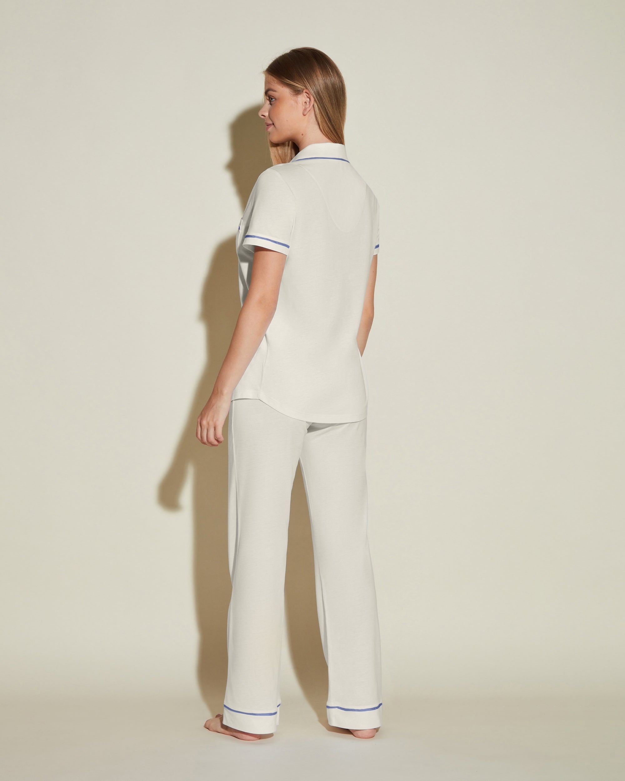 Blanc Ensemble - Bella Ensemble Pyjama Haut  À Manches Courtes Et Pantalon