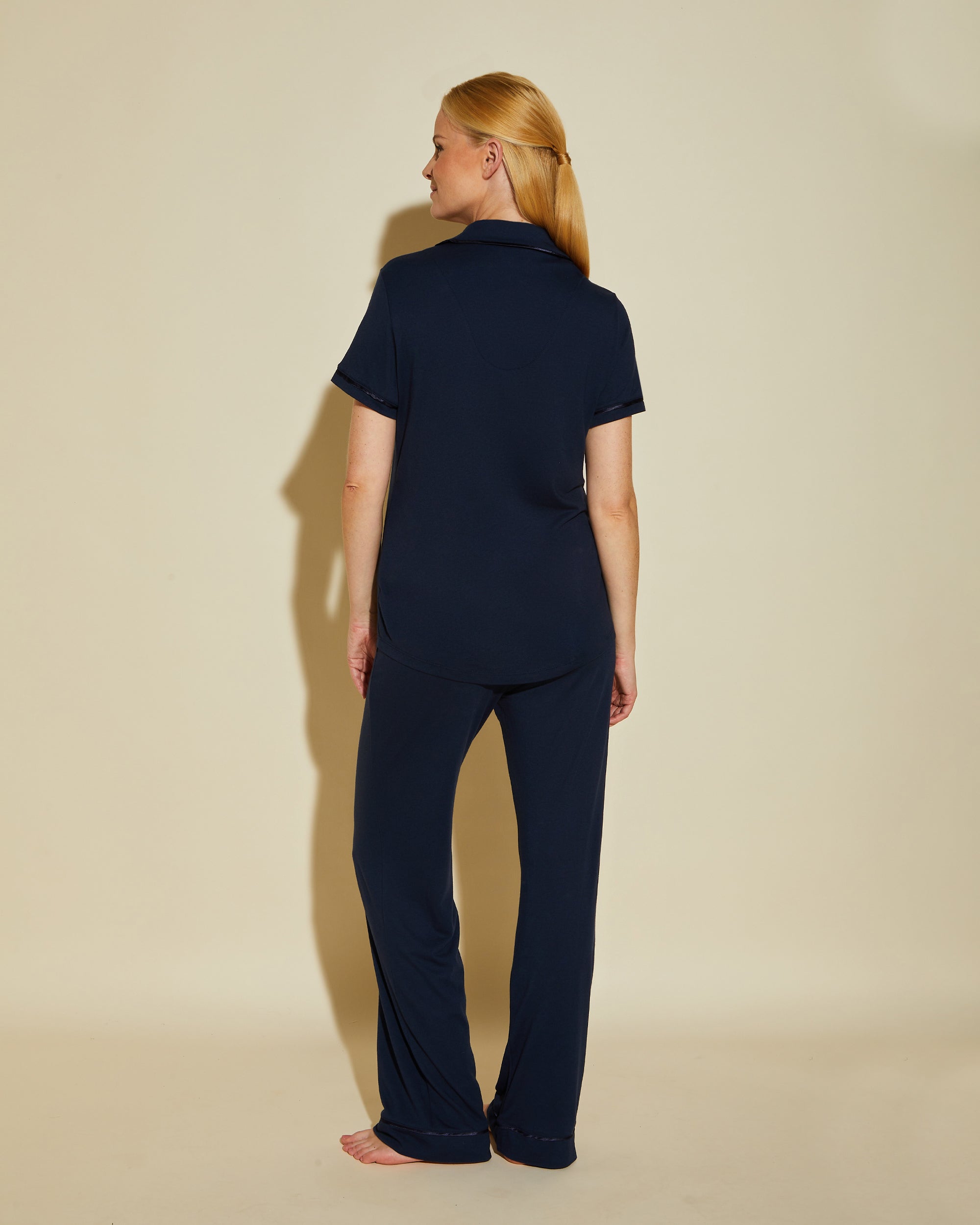 Bleue Ensemble - Bella Ensemble Pyjama Haut  À Manches Courtes Et Pantalon