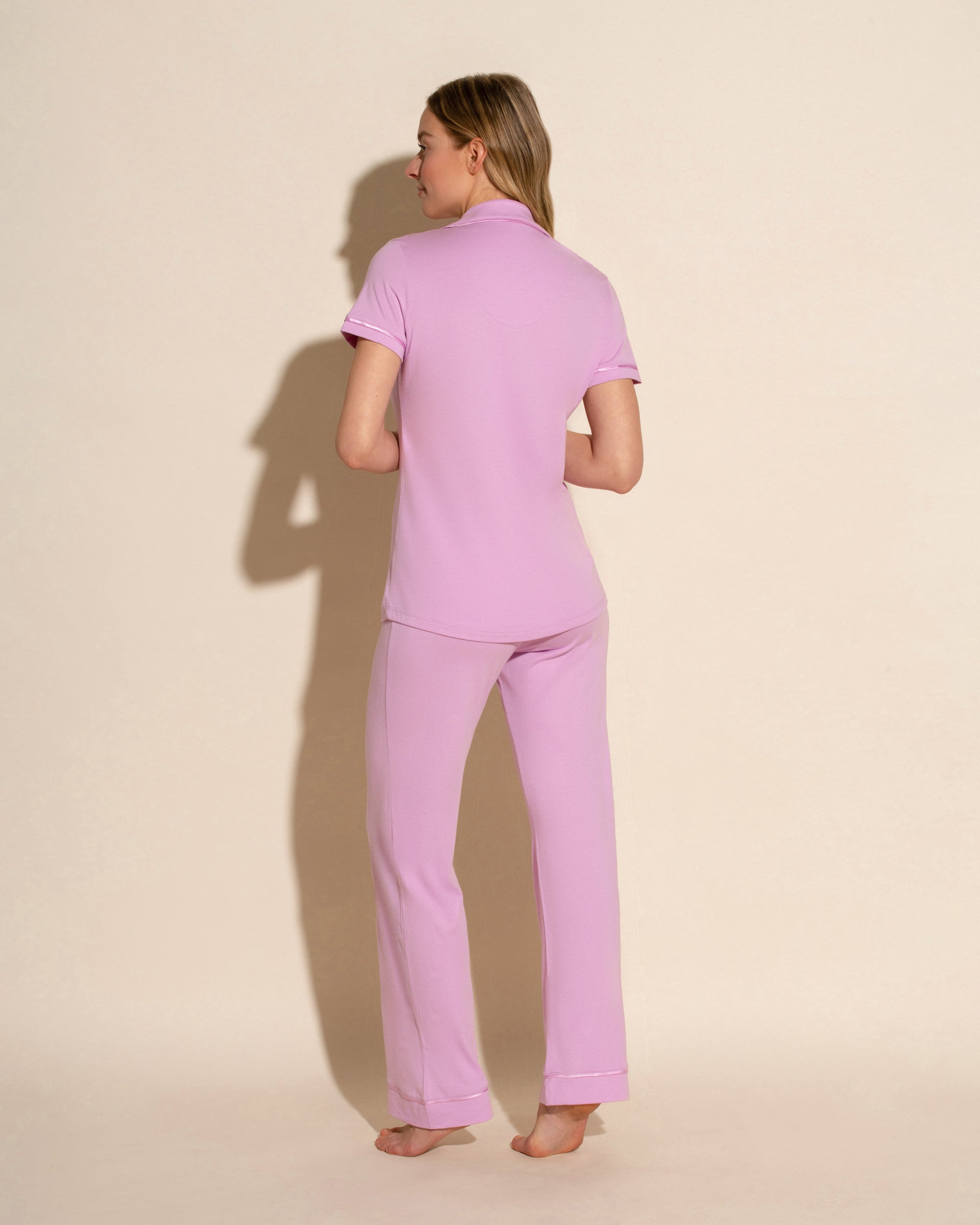 Lila Set - Bella Kurzärmeliges Top & Hose Pyjama-Set