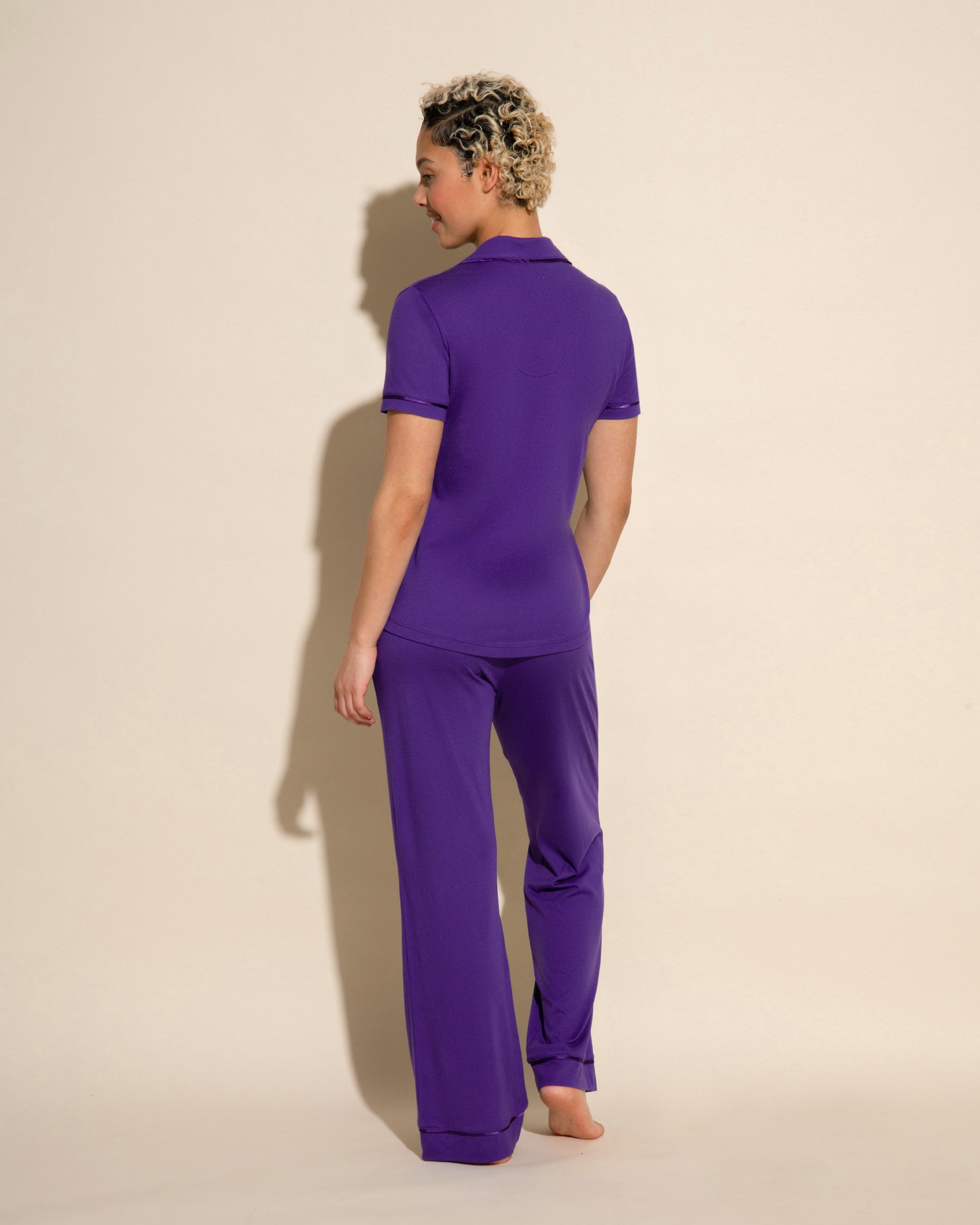 Purple Set - Bella Short Sleeve Top & Pant Pajama Set