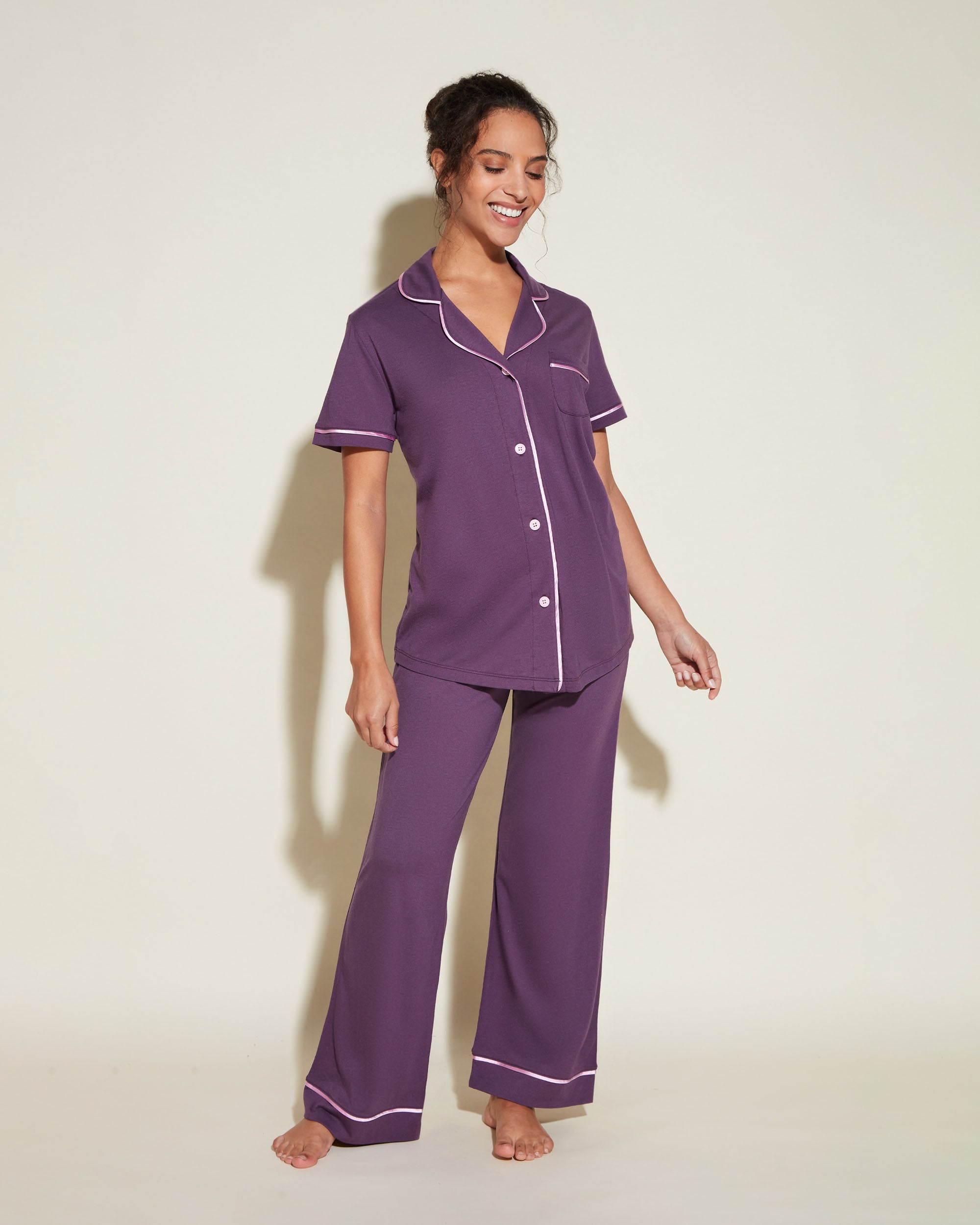 Viola Set - Bella Pigiama Con Top A Maniche Corte E Pantaloni