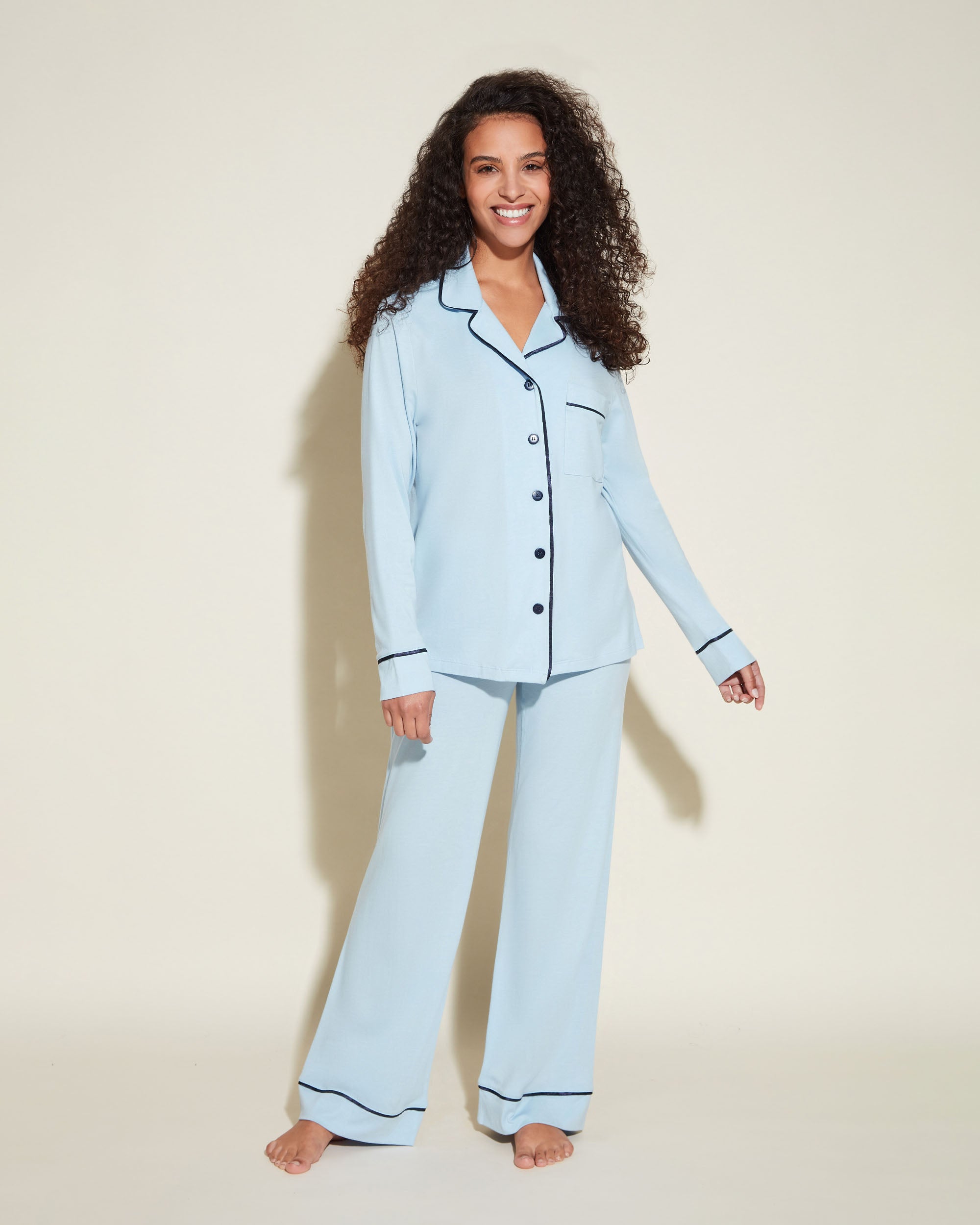 Blue Set - Bella Petite Long Sleeve Top & Pant Pajama Set