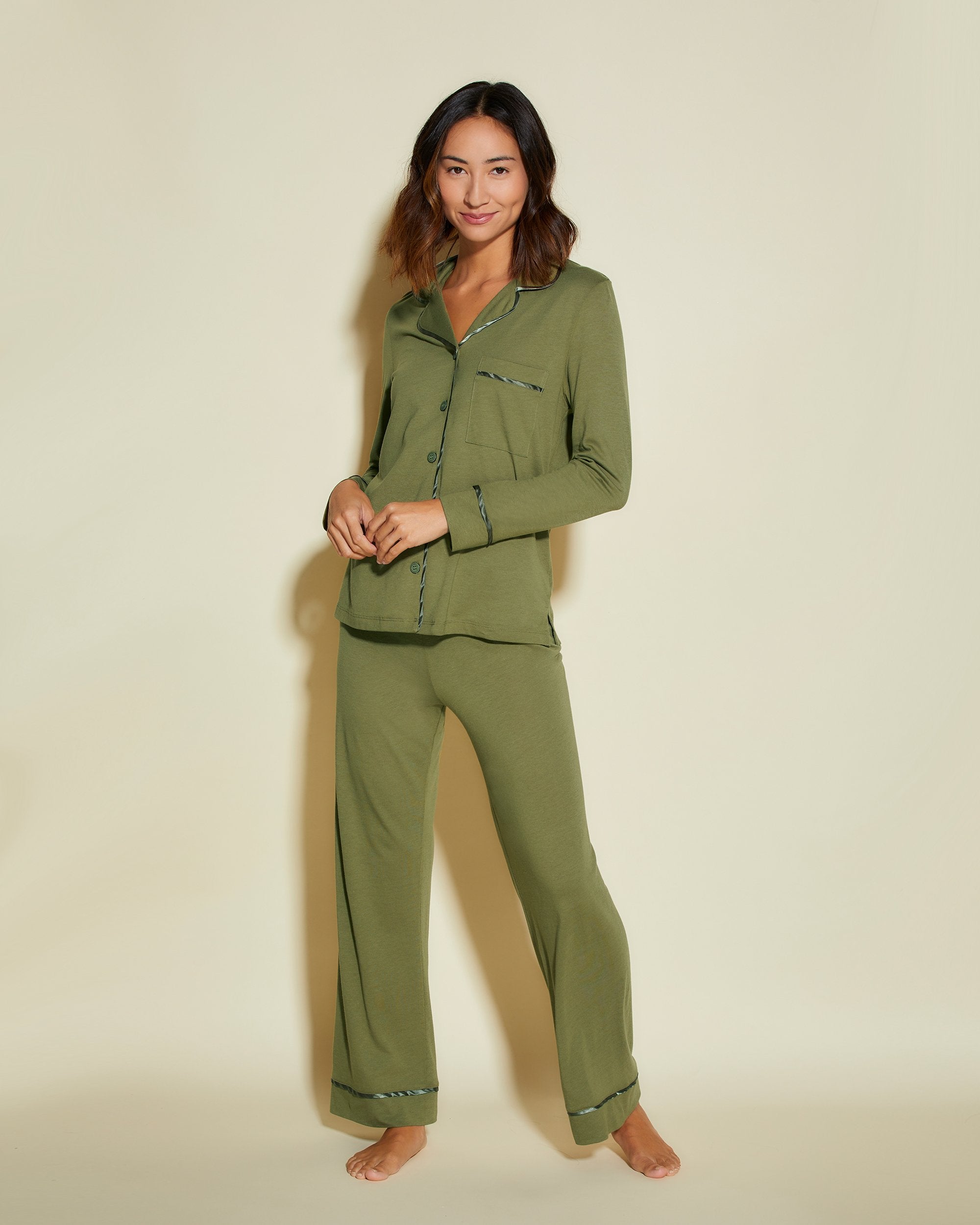 Green Set - Bella Petite Long Sleeve Top & Pant Pajamas