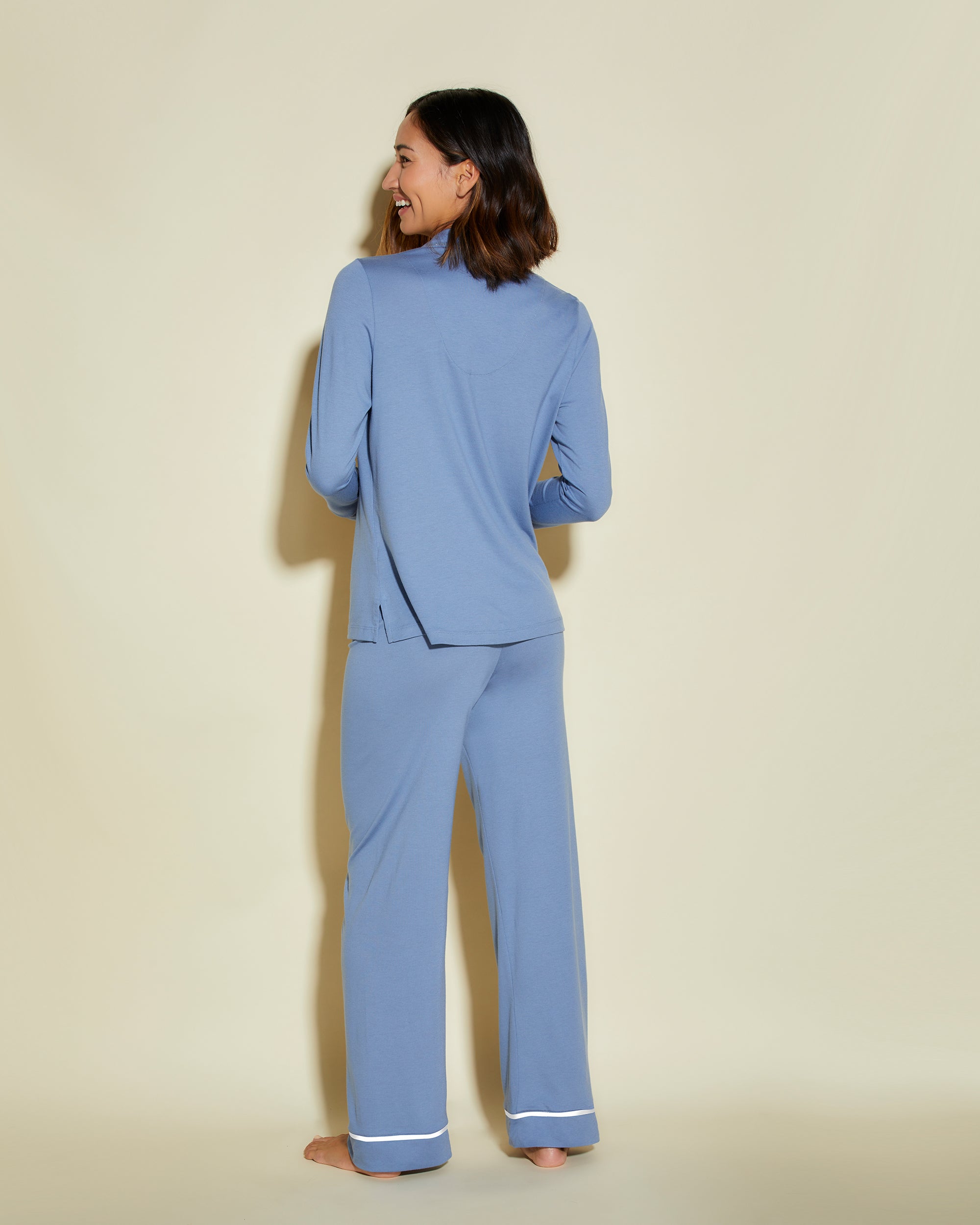 Blu Set - Bella Pigiama Con Top A Maniche Lunghe E Pantalone Petite