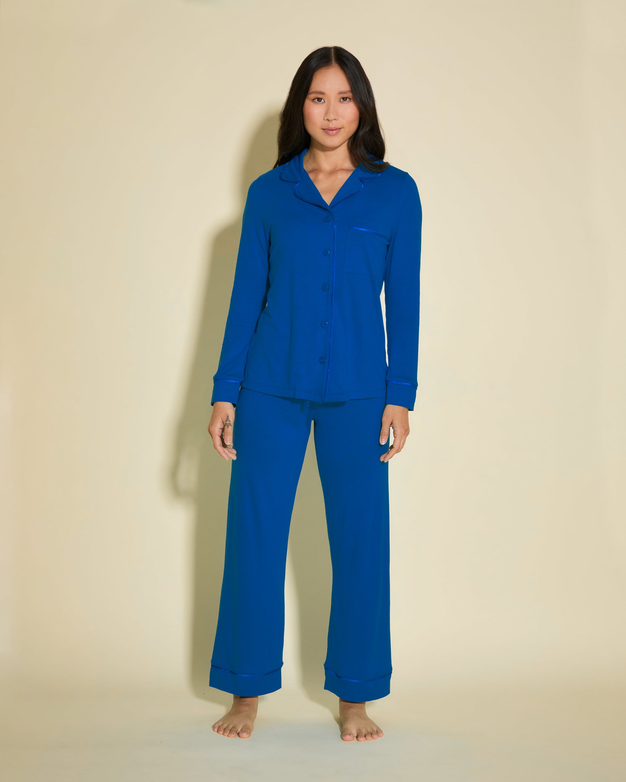 Blu Set - Bella Pigiama Petite Con Top A Maniche Lunghe E Pantaloni