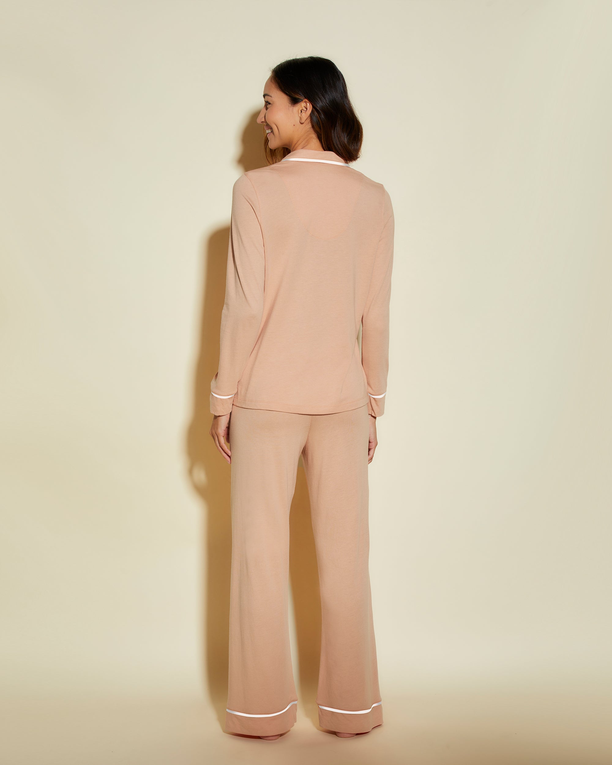 Marrone Set - Bella Pigiama Con Top A Maniche Lunghe E Pantalone Petite