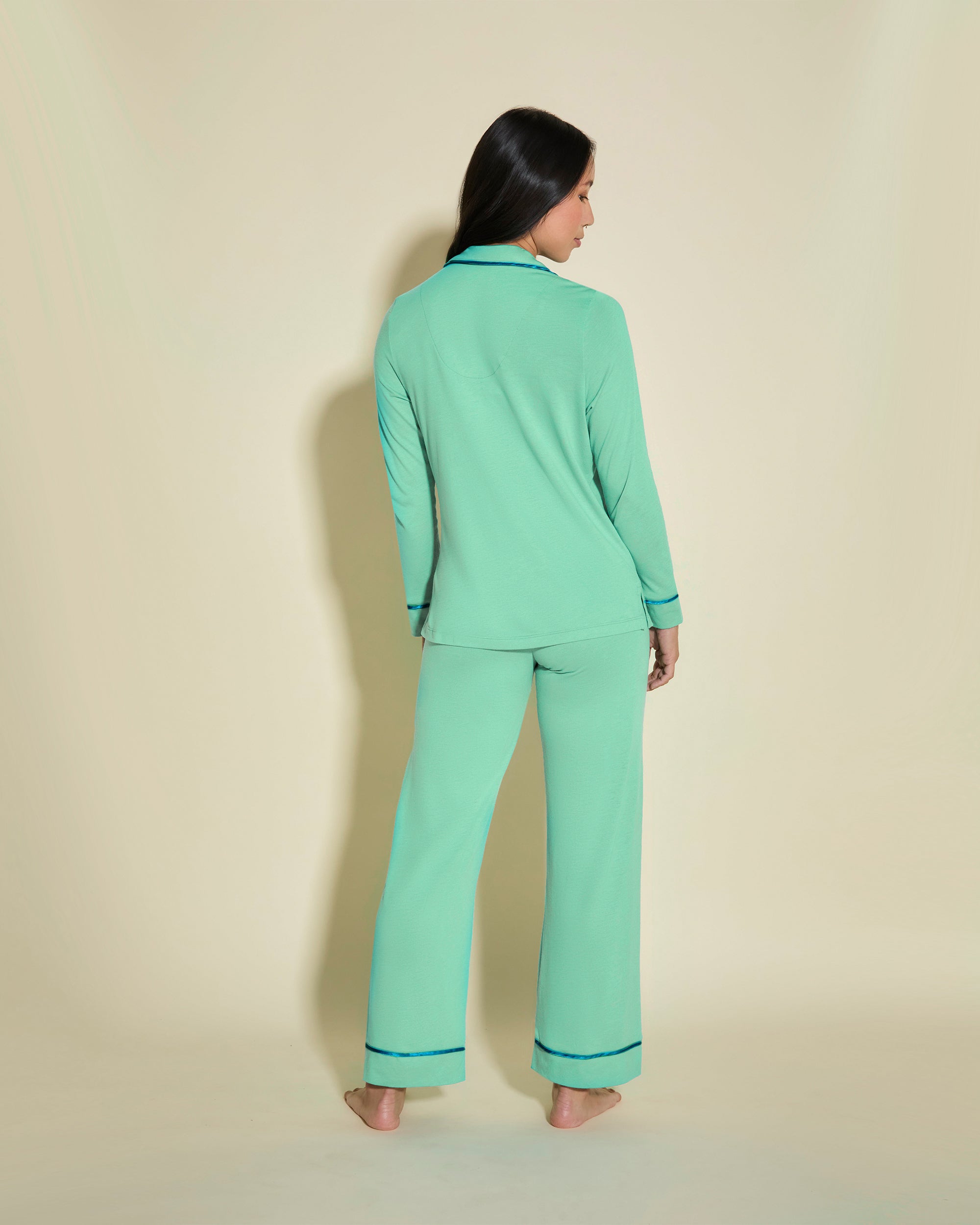 Verde Set - Bella Pigiama Con Top A Maniche Lunghe E Pantalone Petite
