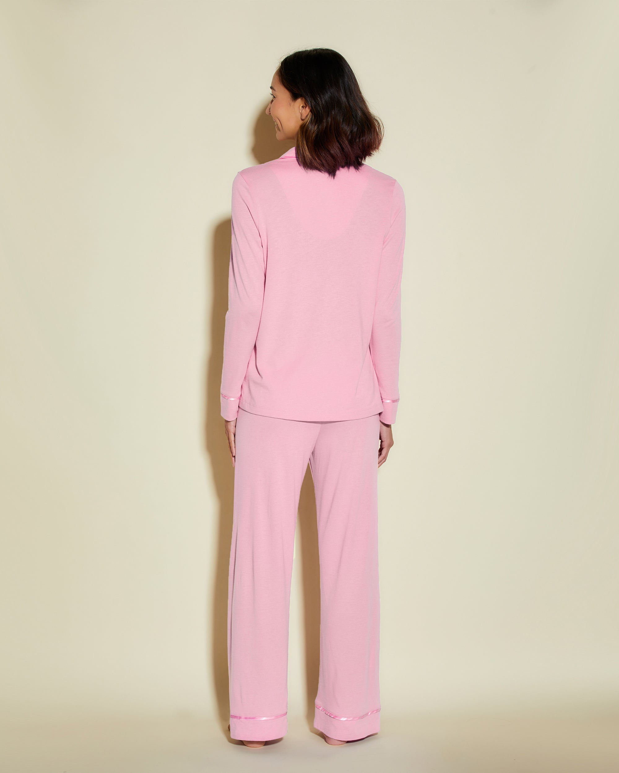 Rosa Set - Bella Pigiama Con Top A Maniche Lunghe E Pantalone Petite